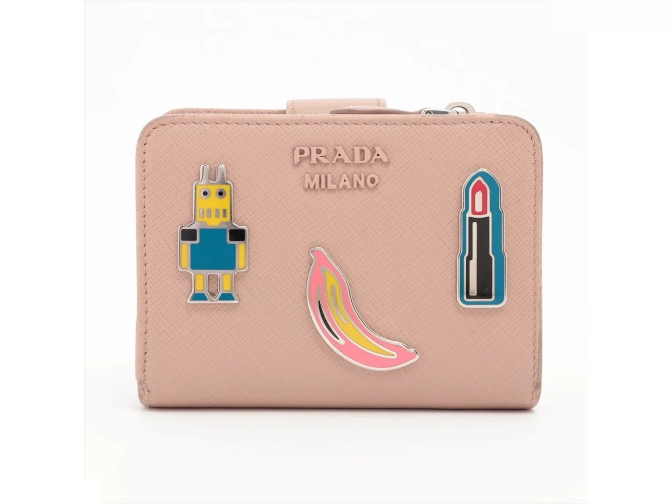 Saffiano Leather 1ML018 Bi-fold Wallet Compact Wallet