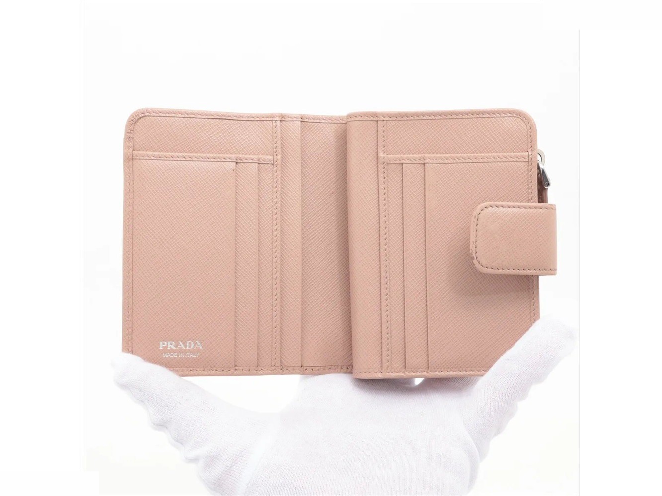 Saffiano Leather 1ML018 Bi-fold Wallet Compact Wallet — view 3