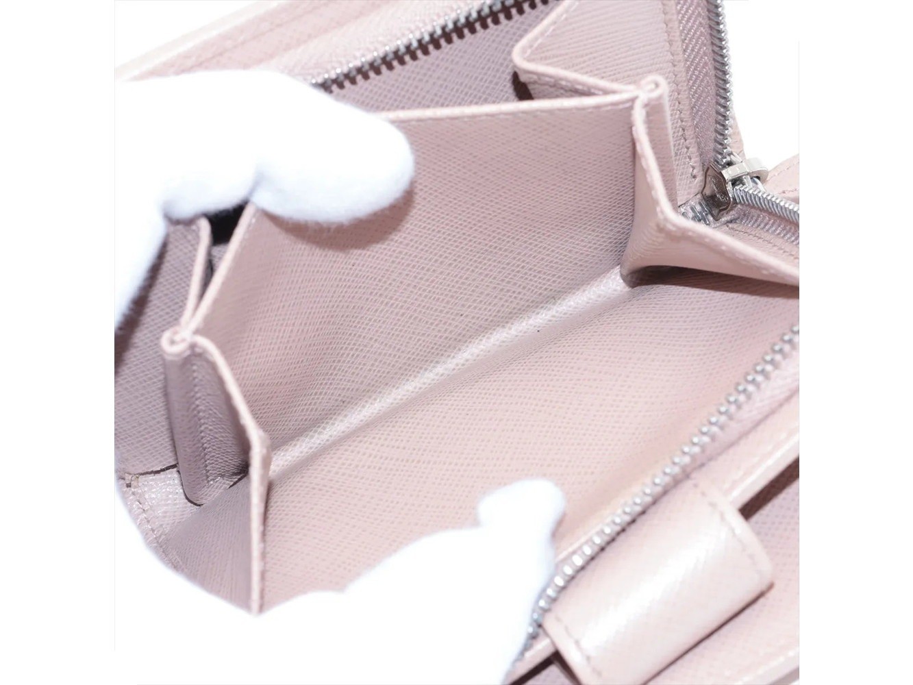 Saffiano Leather 1ML018 Bi-fold Wallet Compact Wallet — view 6