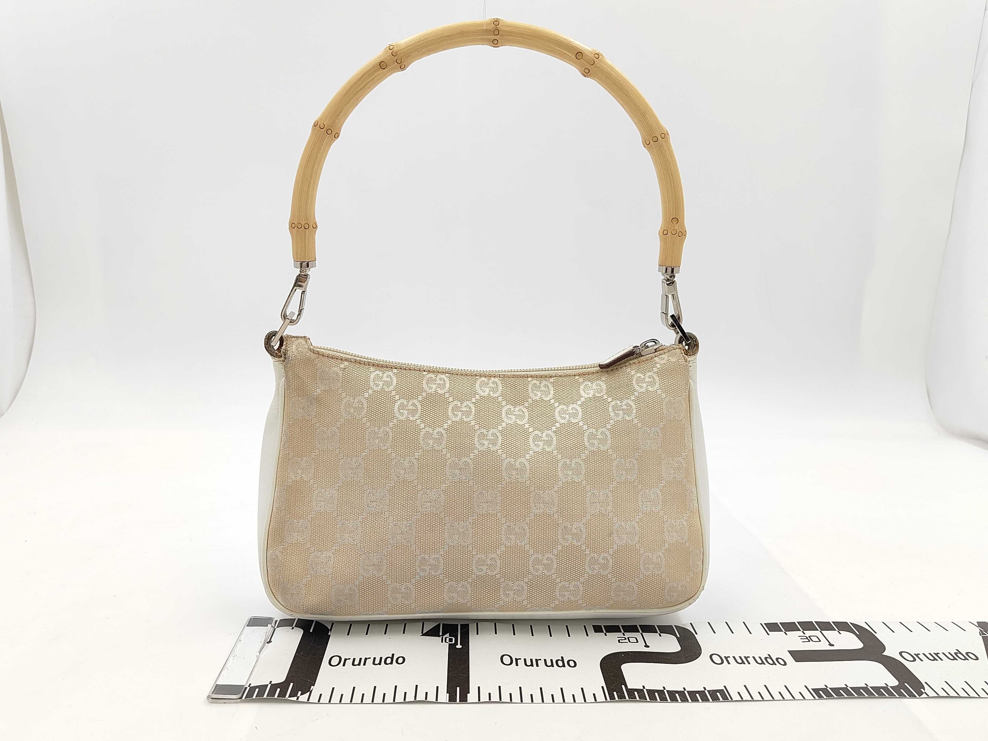 Bamboo Handbag, GG Canvas, Beige — view 2