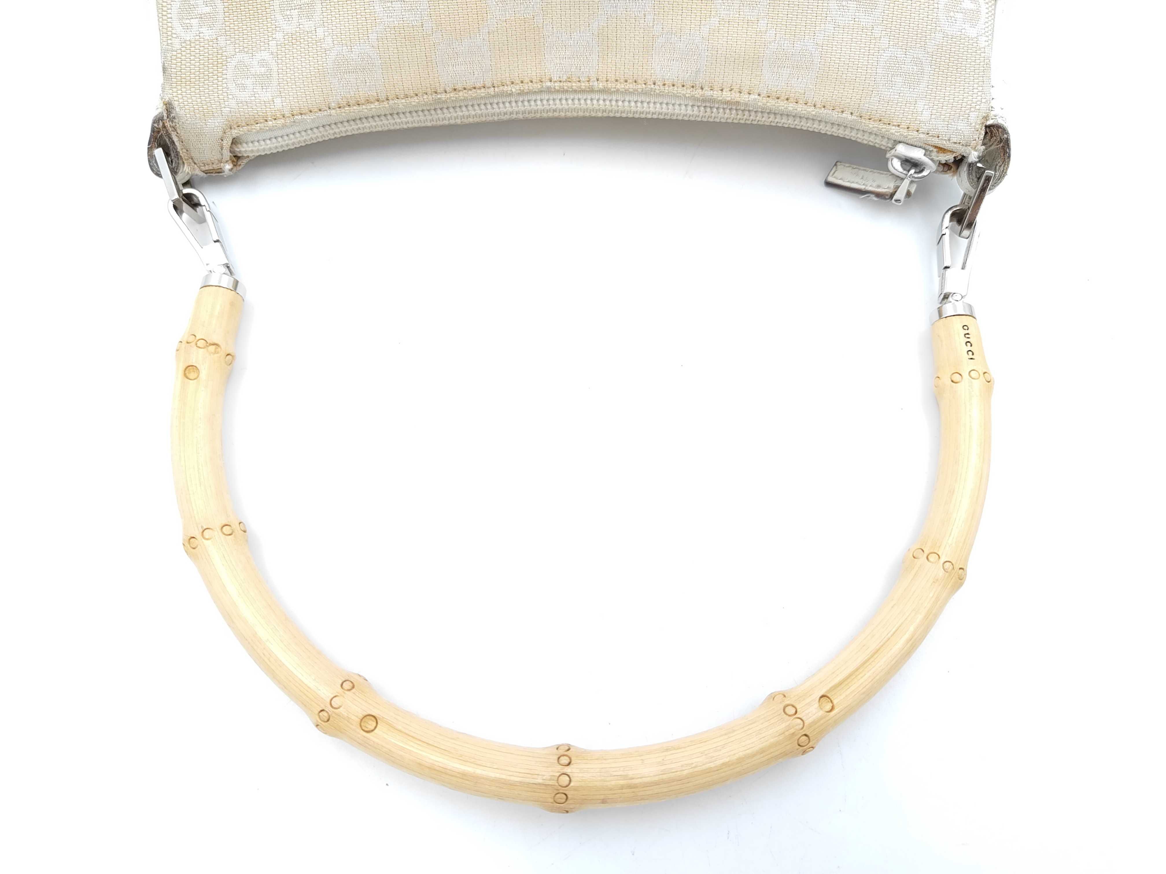 Bamboo Handbag, GG Canvas, Beige — view 3
