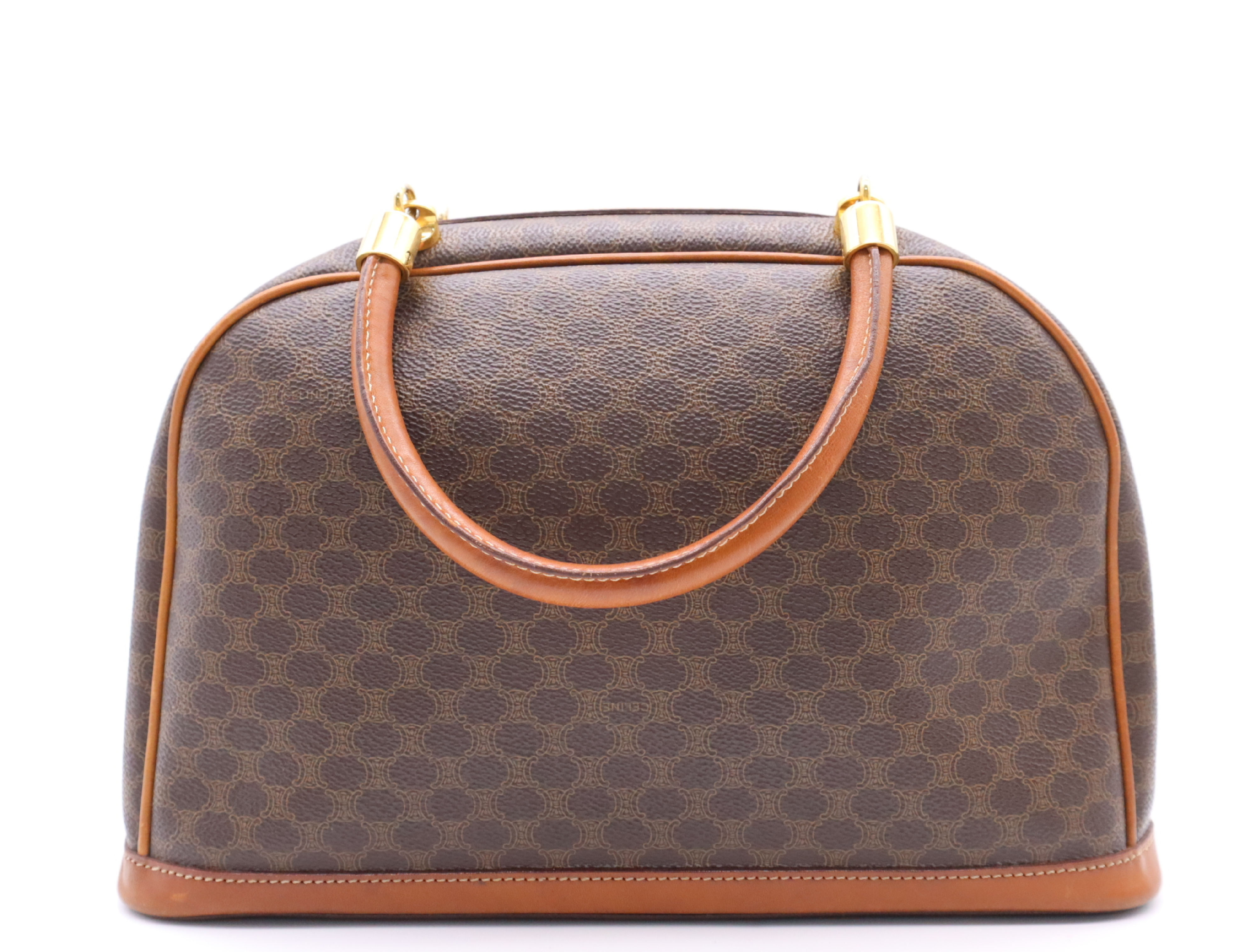 PVC x Leather Macadam Handbag, Brown/Light Brown, Gold Hardware — view 2