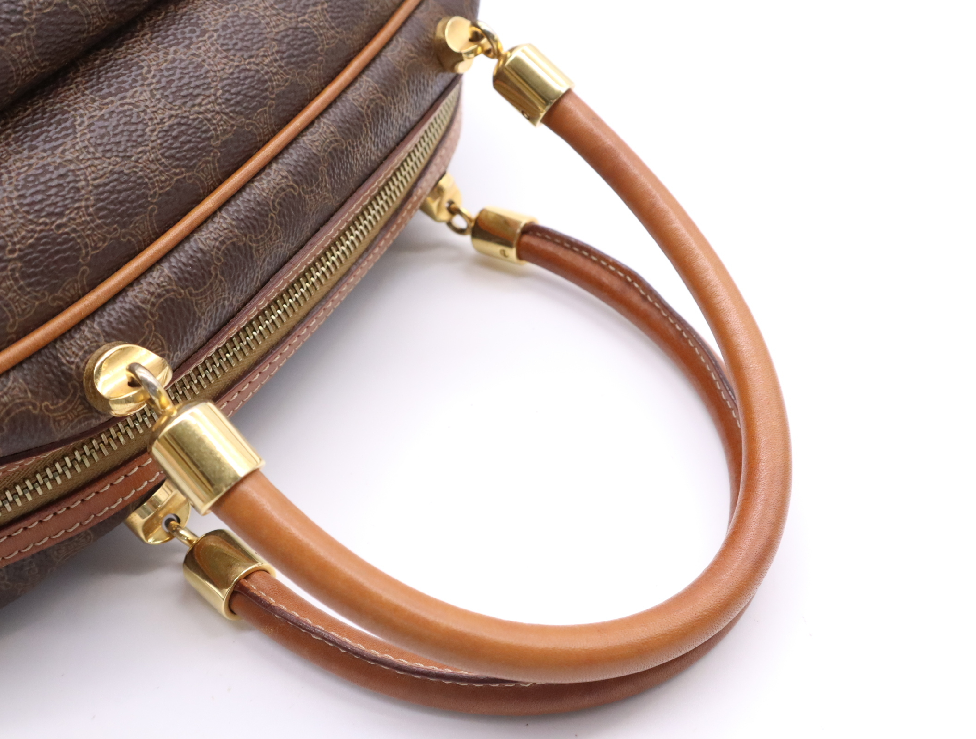 PVC x Leather Macadam Handbag, Brown/Light Brown, Gold Hardware — view 12