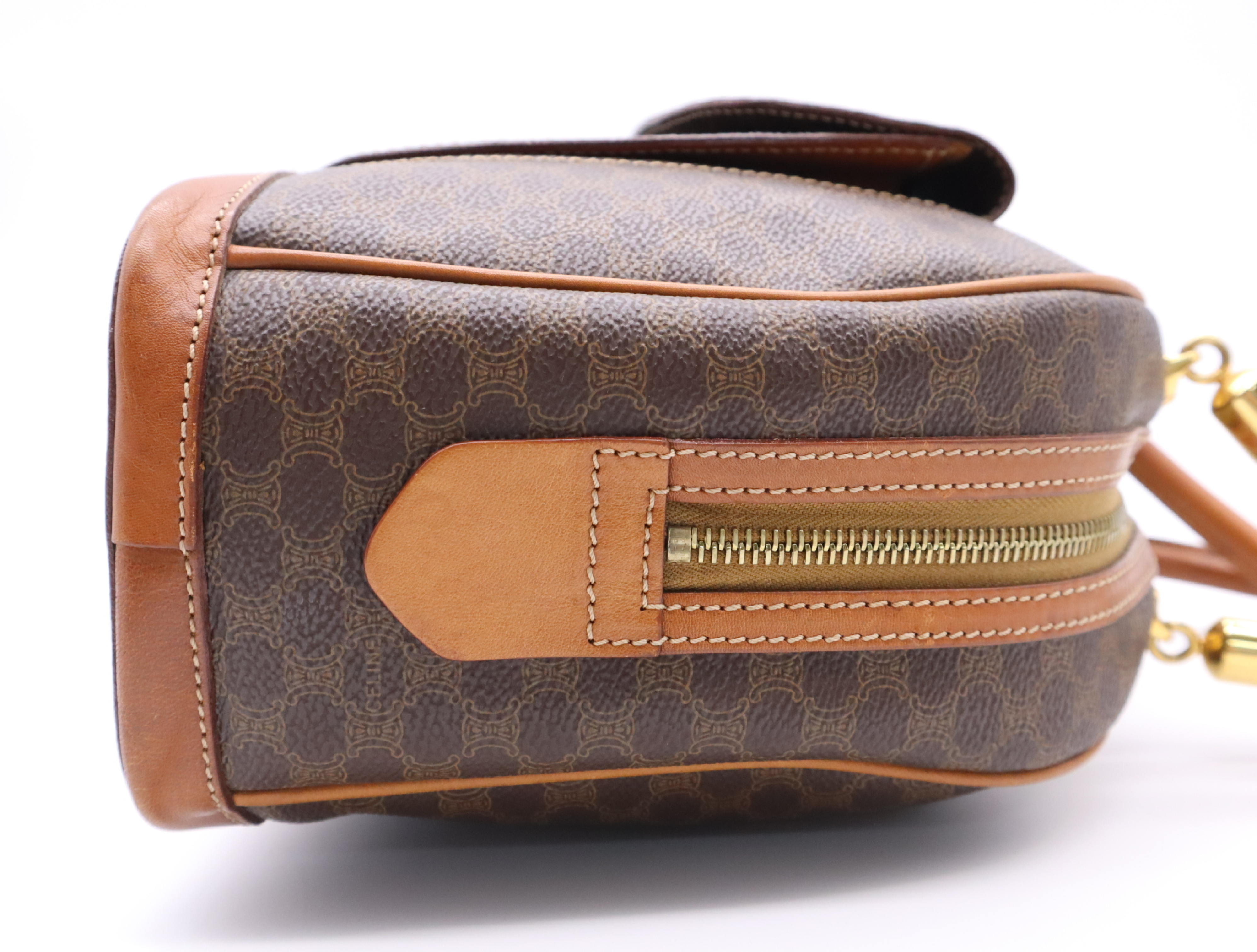 PVC x Leather Macadam Handbag, Brown/Light Brown, Gold Hardware — view 5
