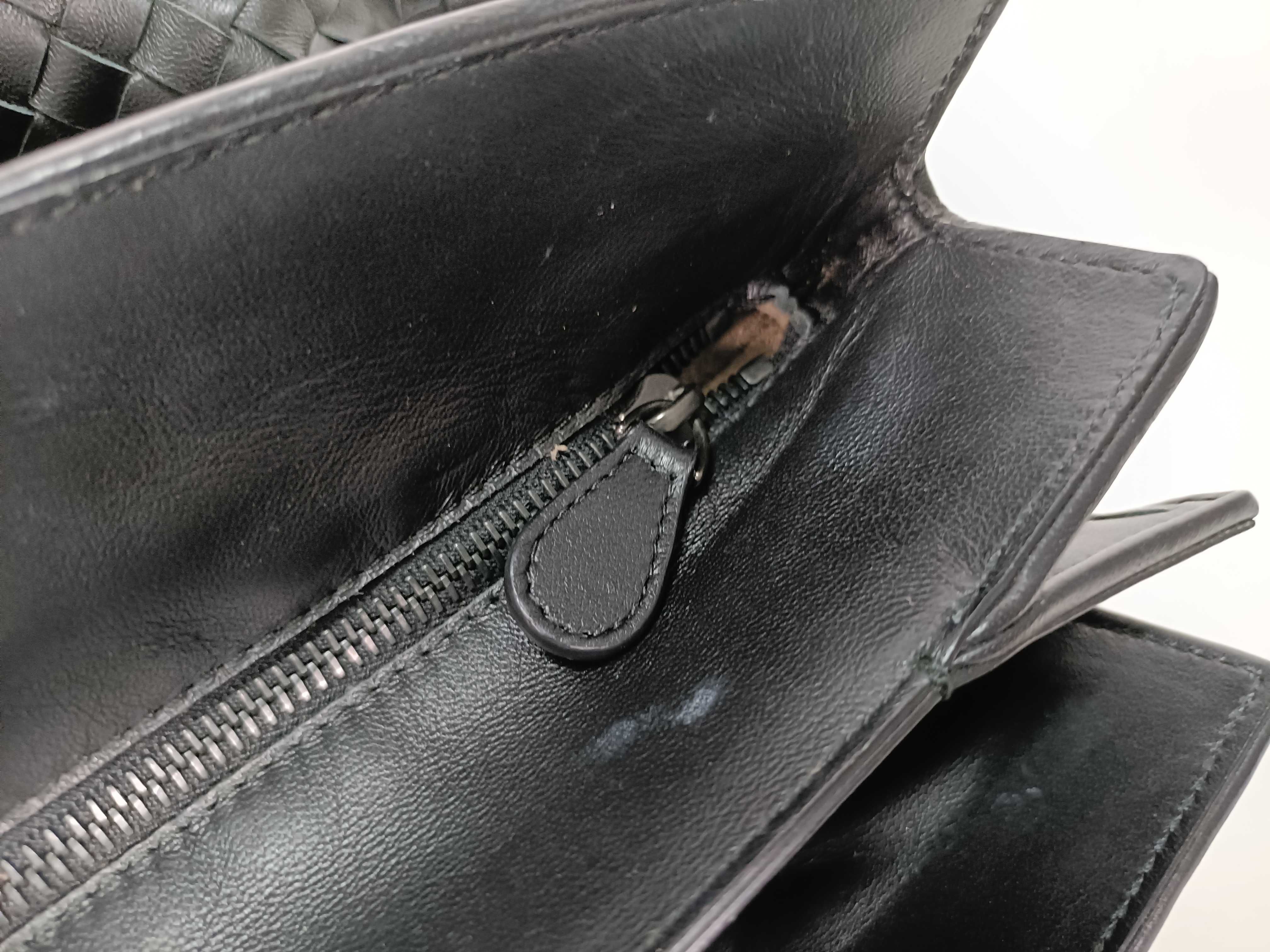 Intrecciato Leather Tote Bag, Black — view 14
