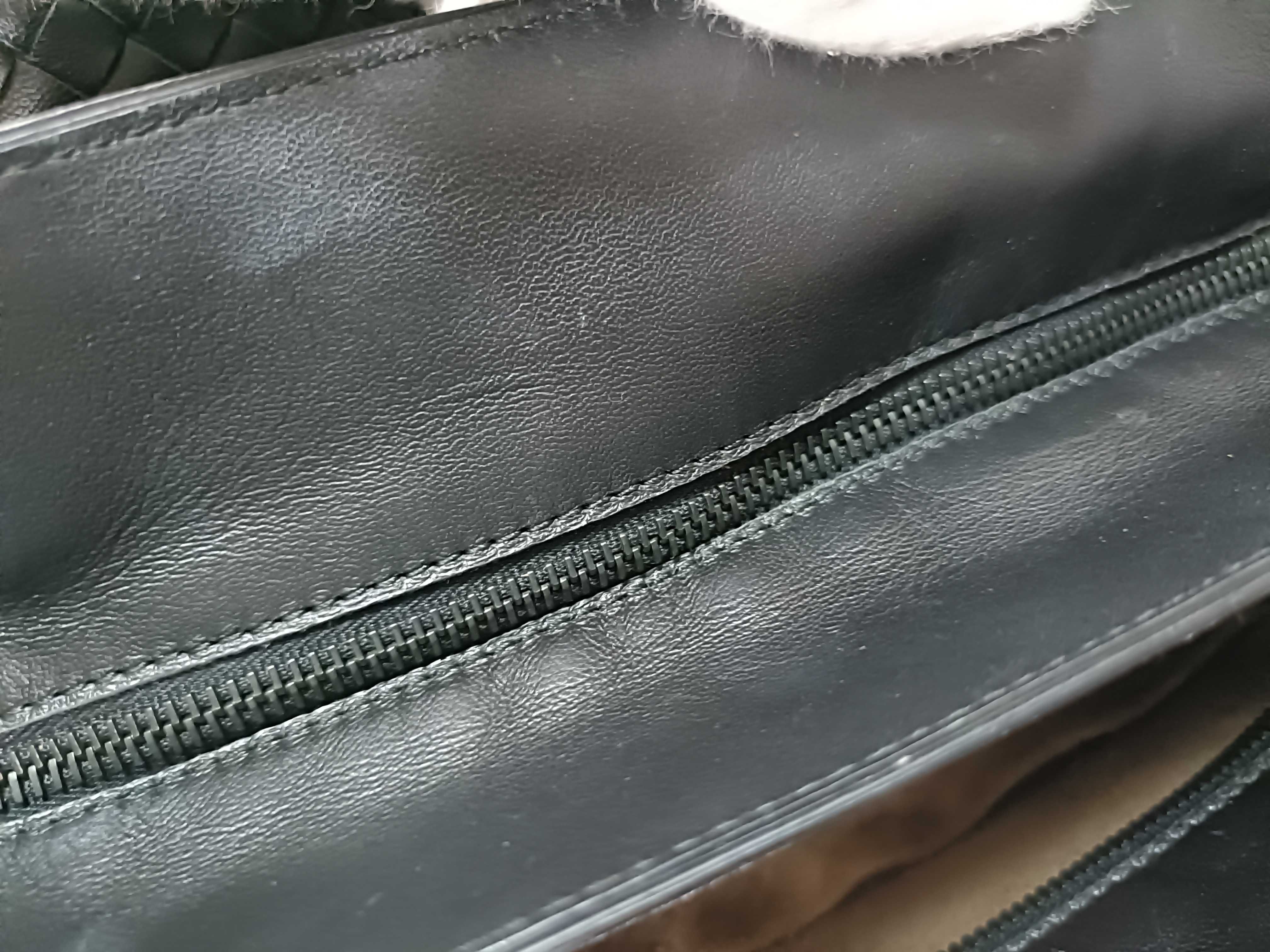 Intrecciato Leather Tote Bag, Black — view 15