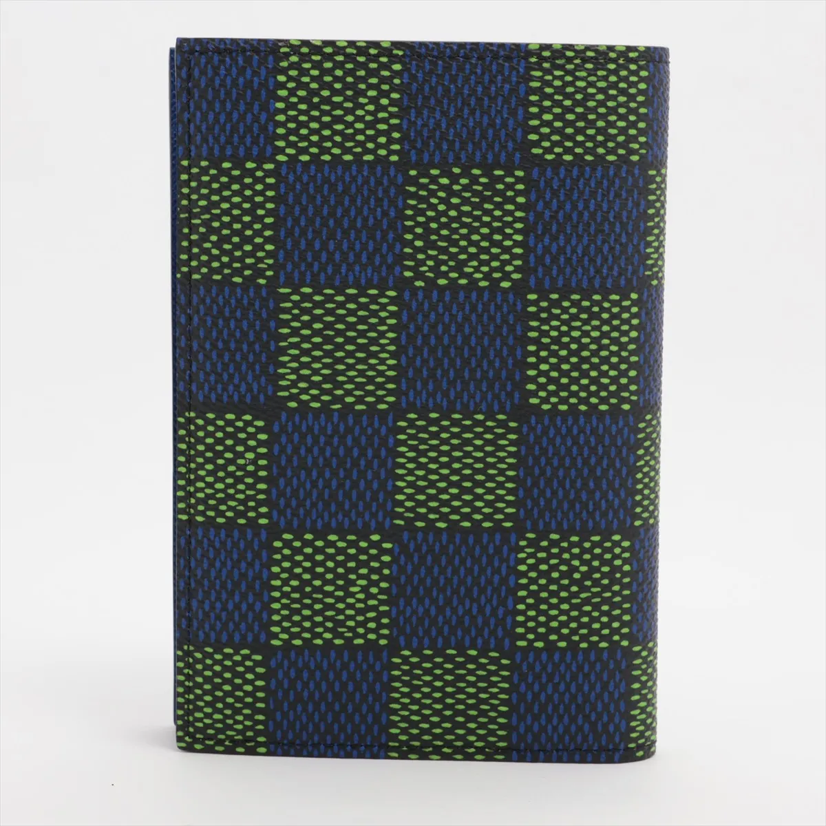 Damier Heritage Couverture Passport NM N00168 Blue x Green Passport Case RFID Reactive — view 2