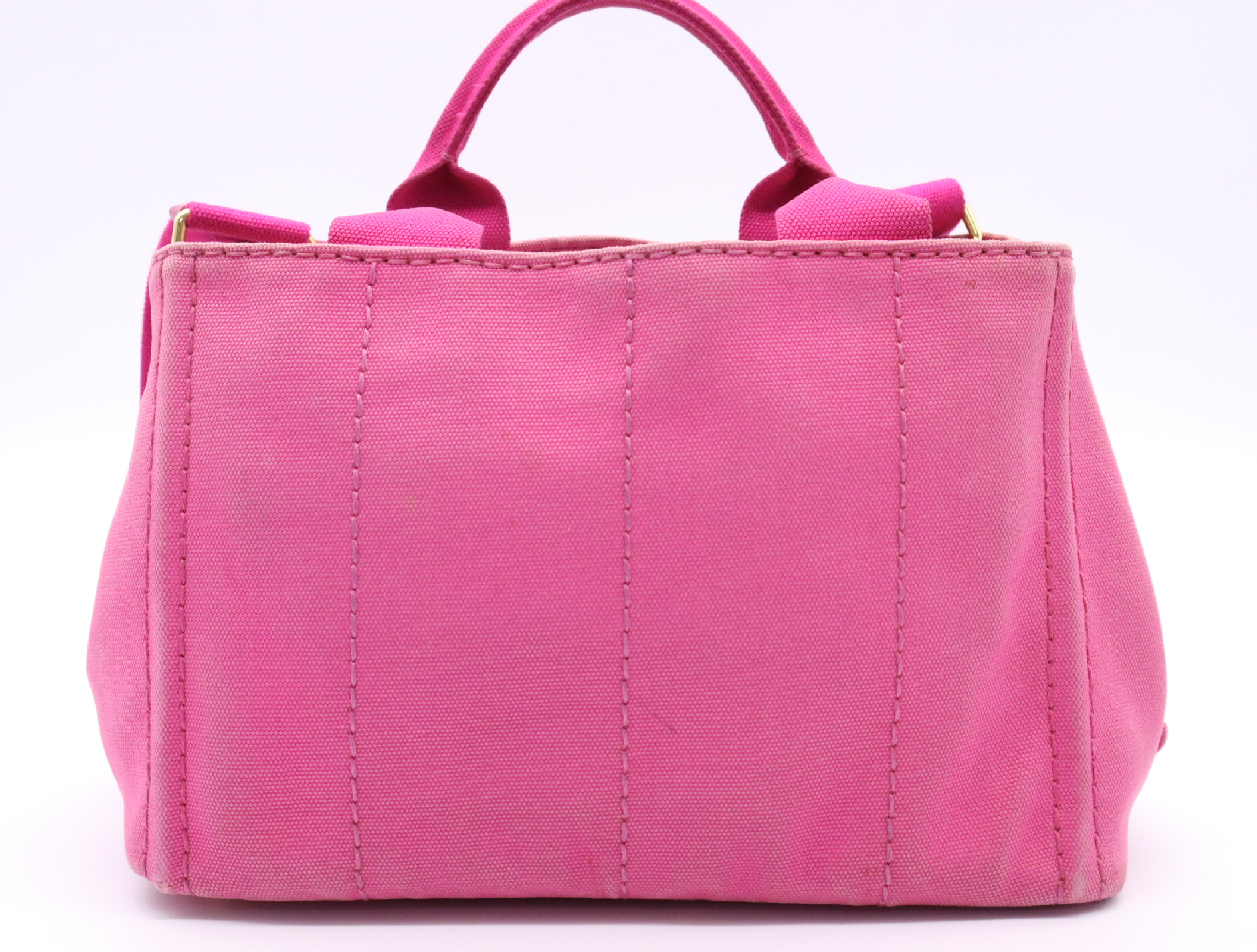 1BG439 Canvas Canapa 2-way Tote Bag, Pink, Gold Hardware, Shoulder Strap, Card Holder Included. — view 2