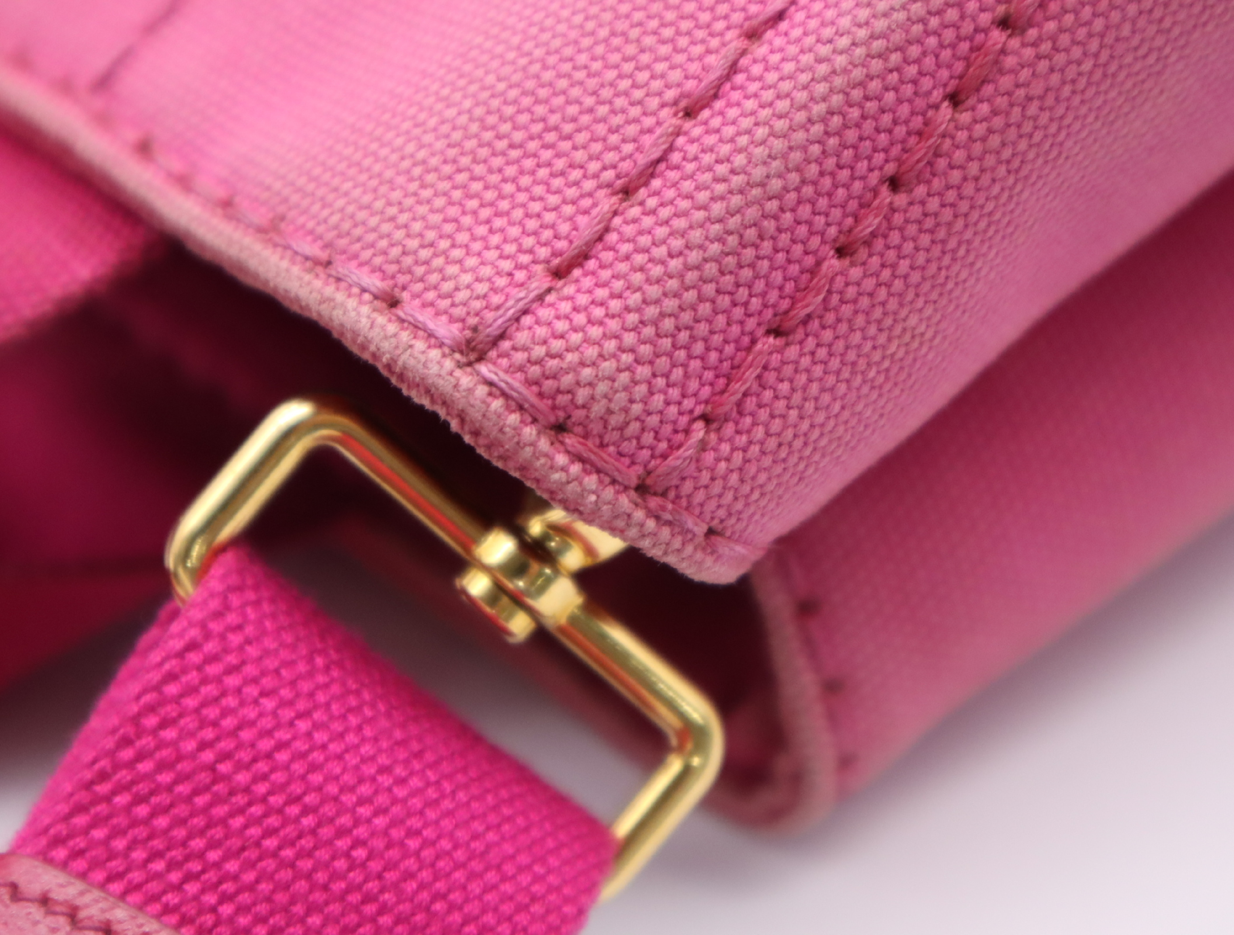 1BG439 Canvas Canapa 2-way Tote Bag, Pink, Gold Hardware, Shoulder Strap, Card Holder Included. — view 11