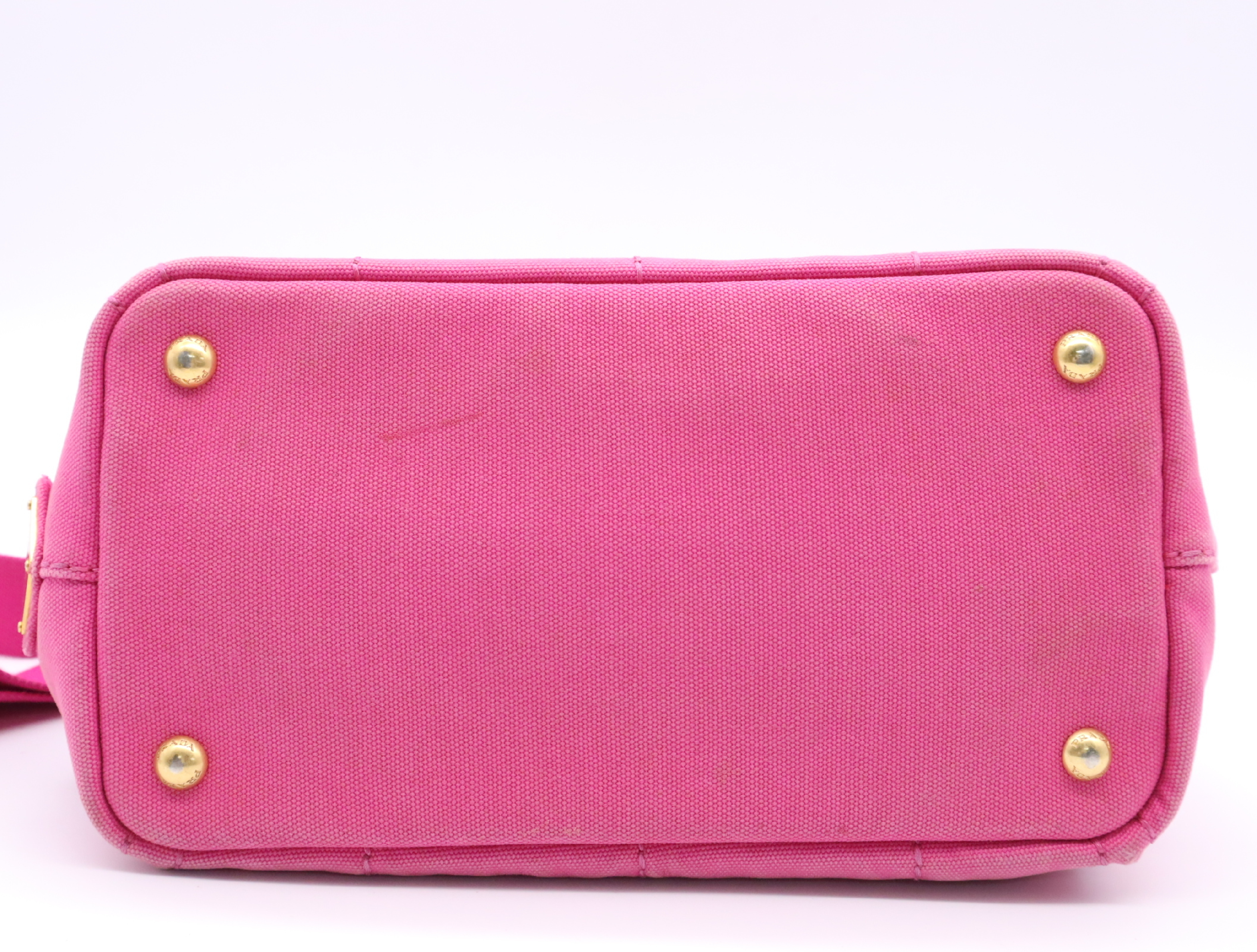 1BG439 Canvas Canapa 2-way Tote Bag, Pink, Gold Hardware, Shoulder Strap, Card Holder Included. — view 4