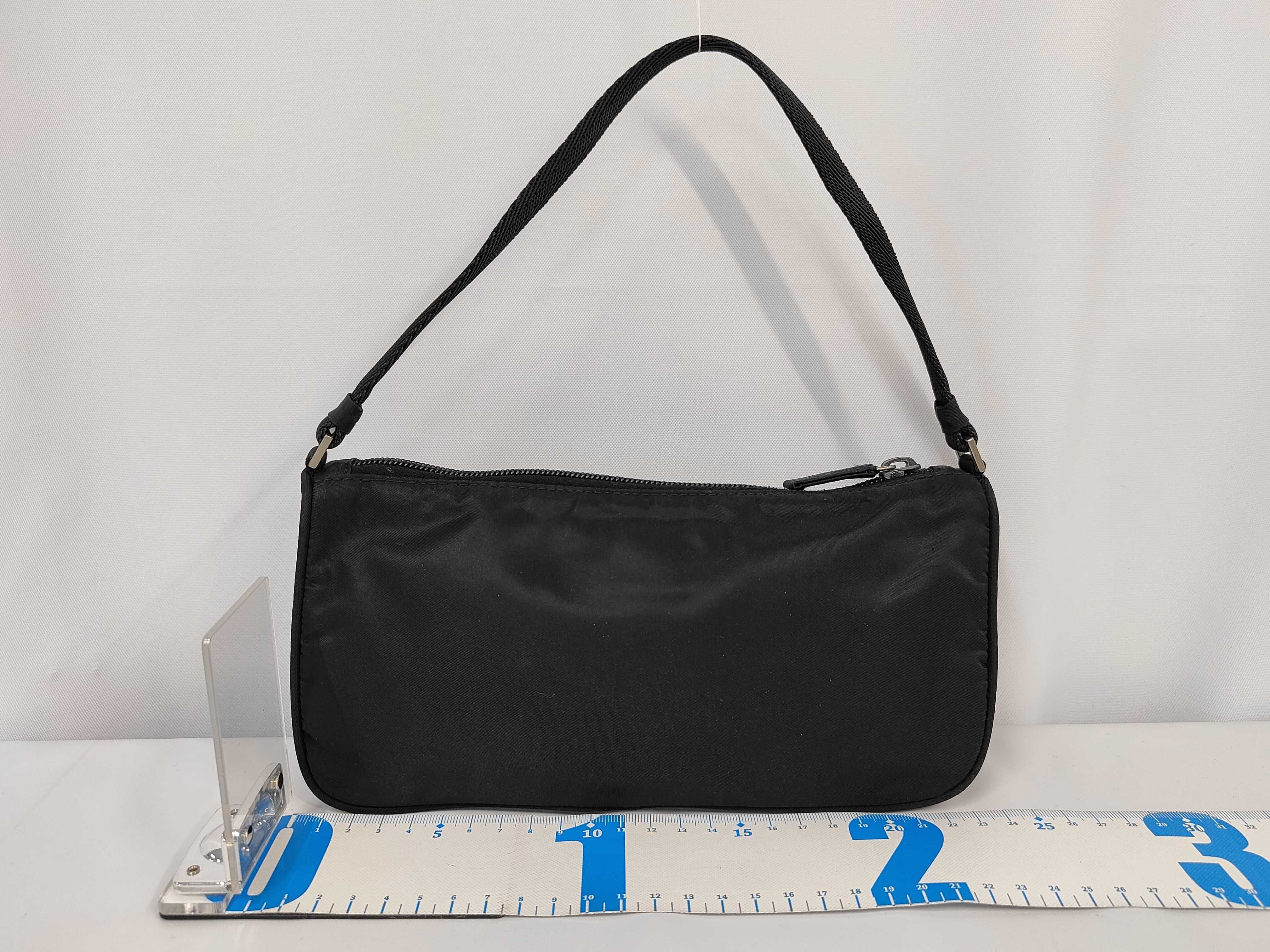 Accessory Pouch, Nylon, Triangle Logo Plate, NERO (Black) Handbag — view 2