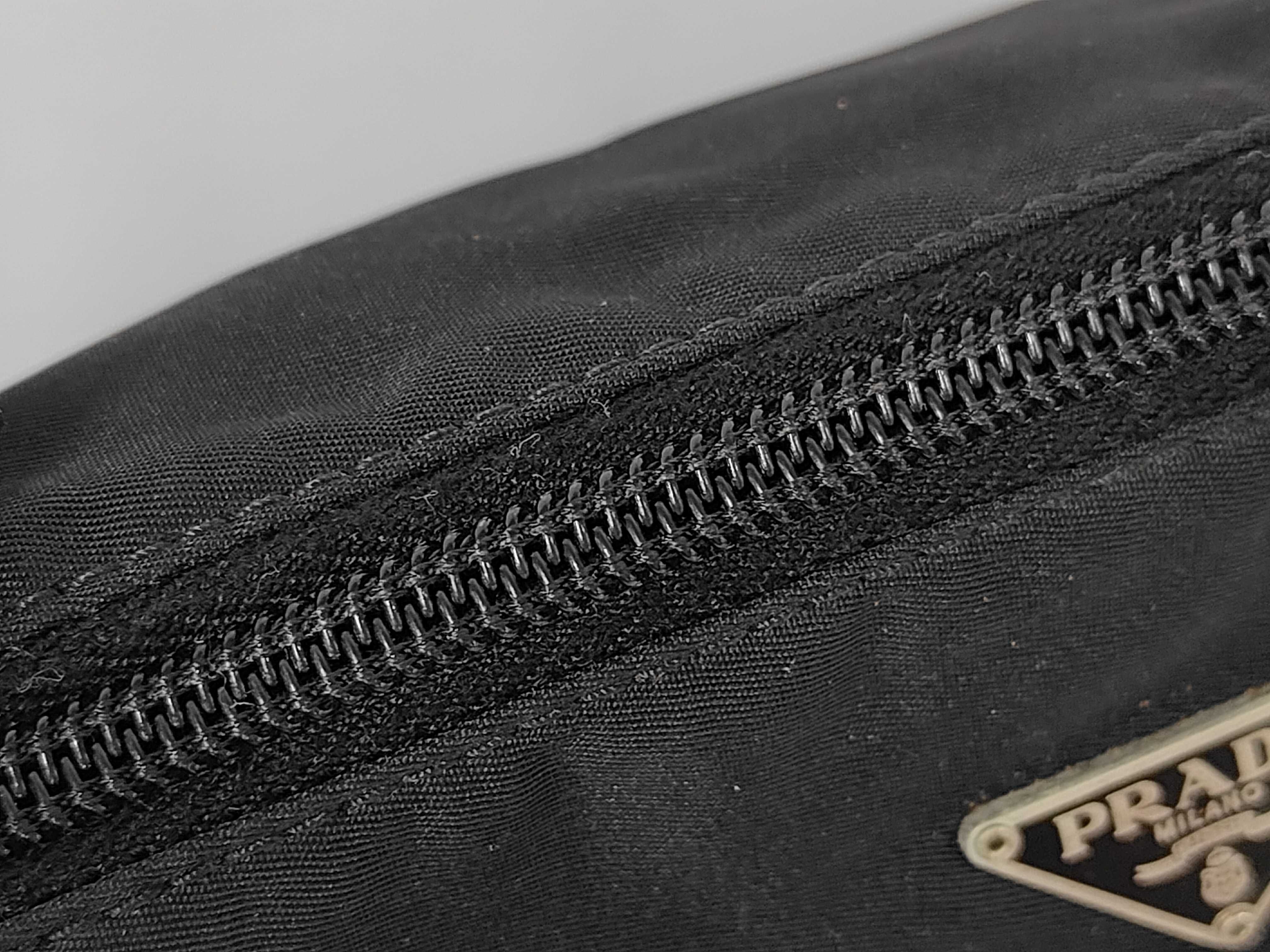 Accessory Pouch, Nylon, Triangle Logo Plate, NERO (Black) Handbag — view 8