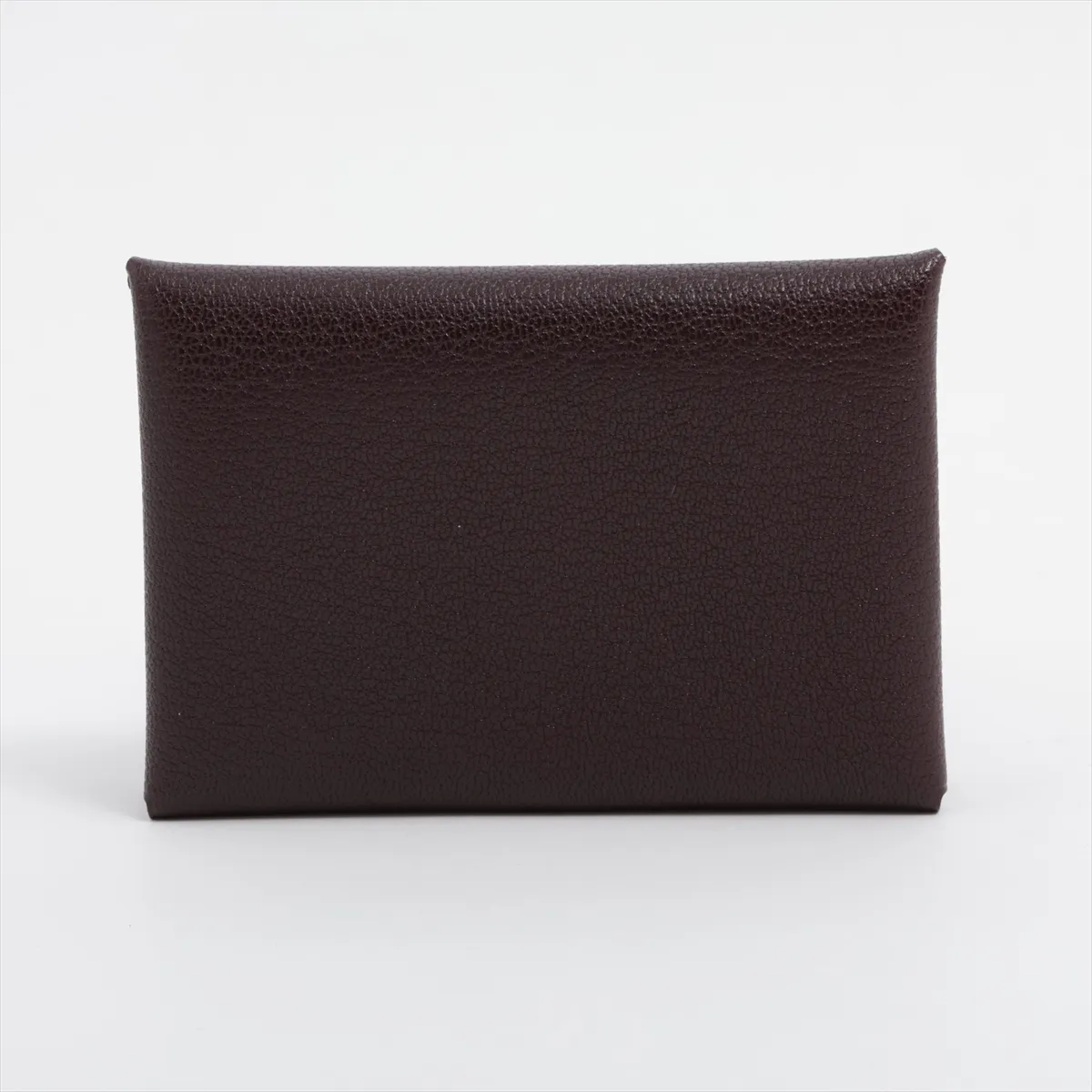 Calvi Duo Chevre Misor Coin Case Brown Silver Hardware B:2023 — view 2