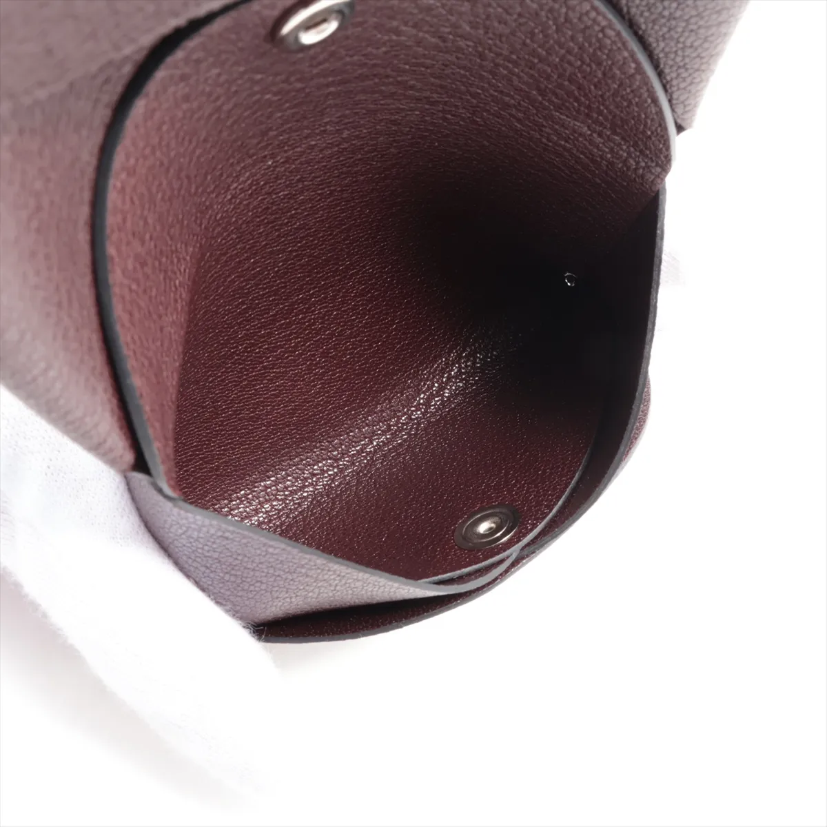 Calvi Duo Chevre Misor Coin Case Brown Silver Hardware B:2023 — view 6