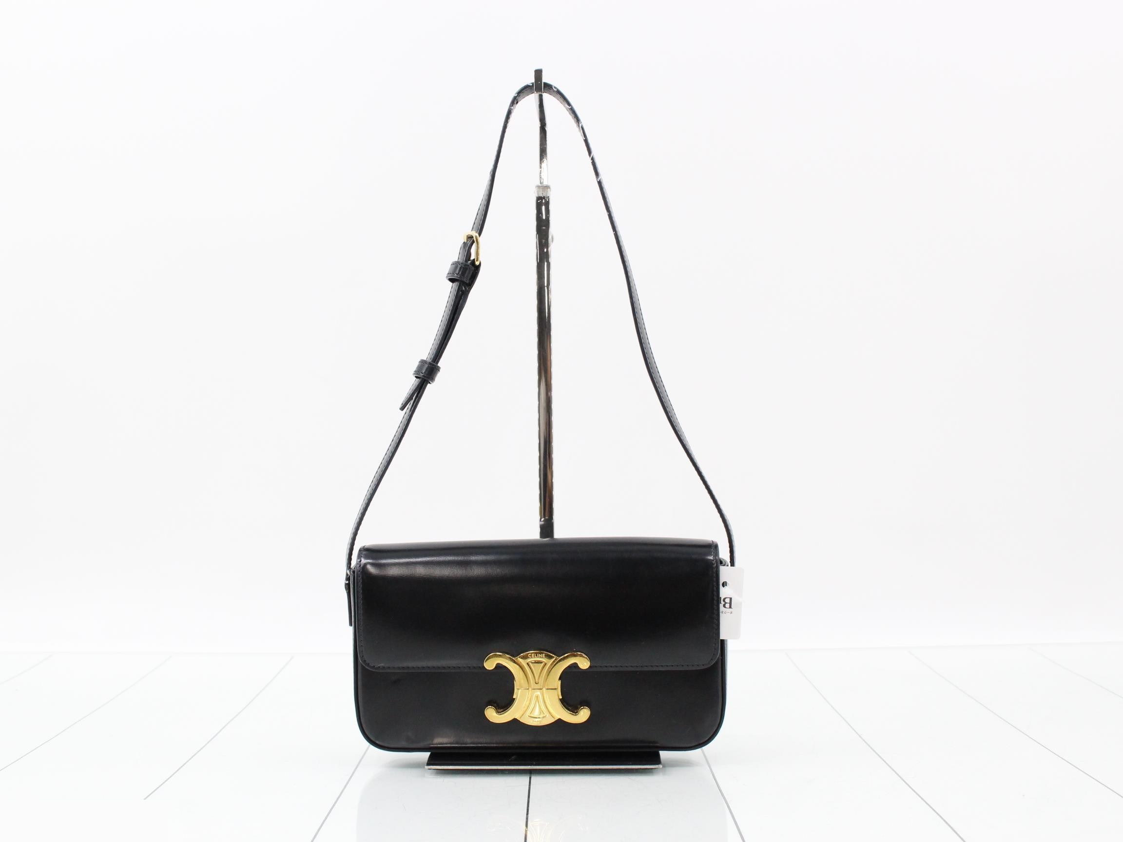 Triomphe Semi-Shoulder Bag, Black