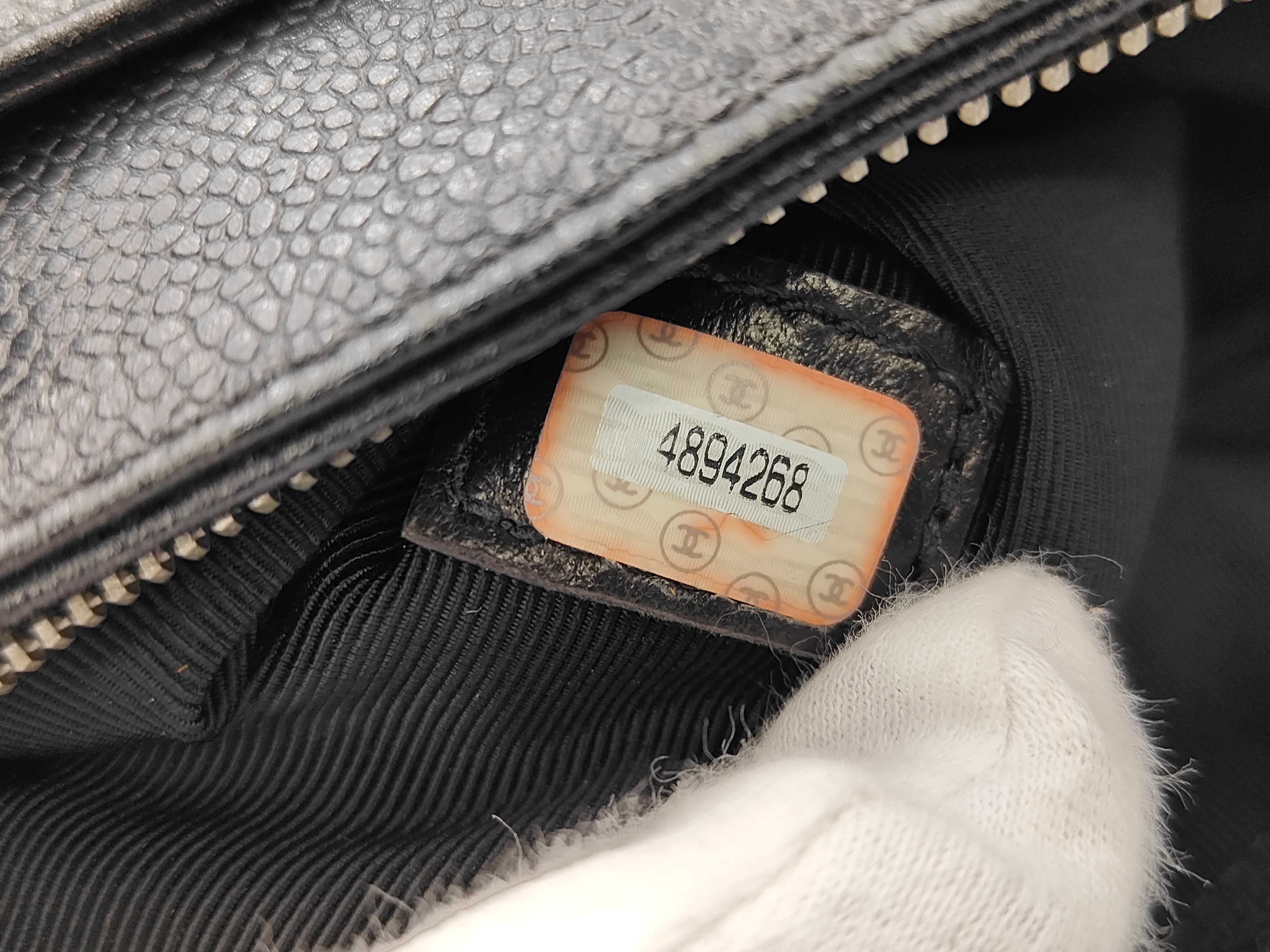 Caviar Skin Tote Bag, Black — view 11