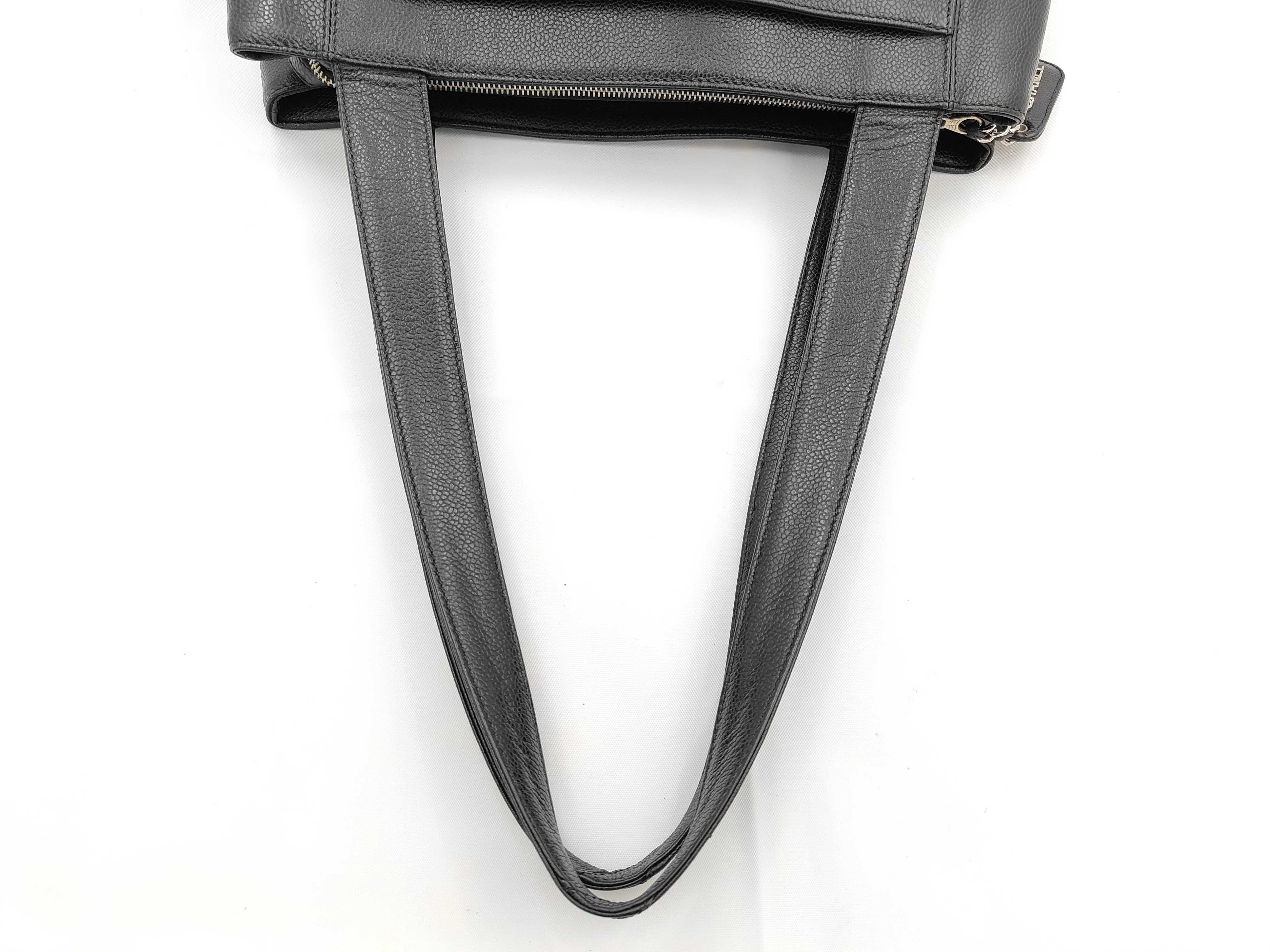 Caviar Skin Tote Bag, Black — view 3