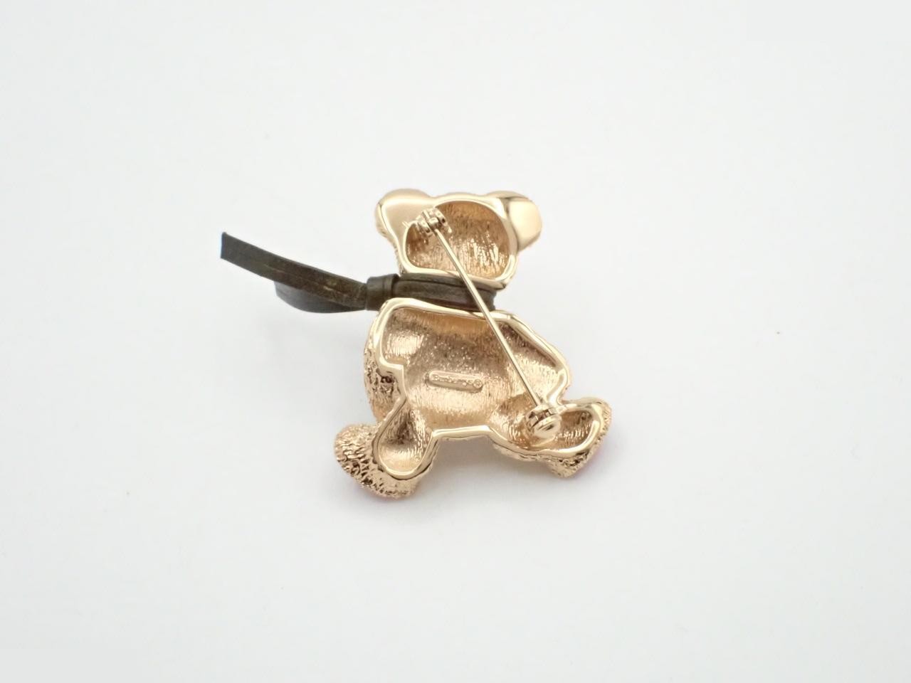 Bear brooch, gold, GP, box — view 2