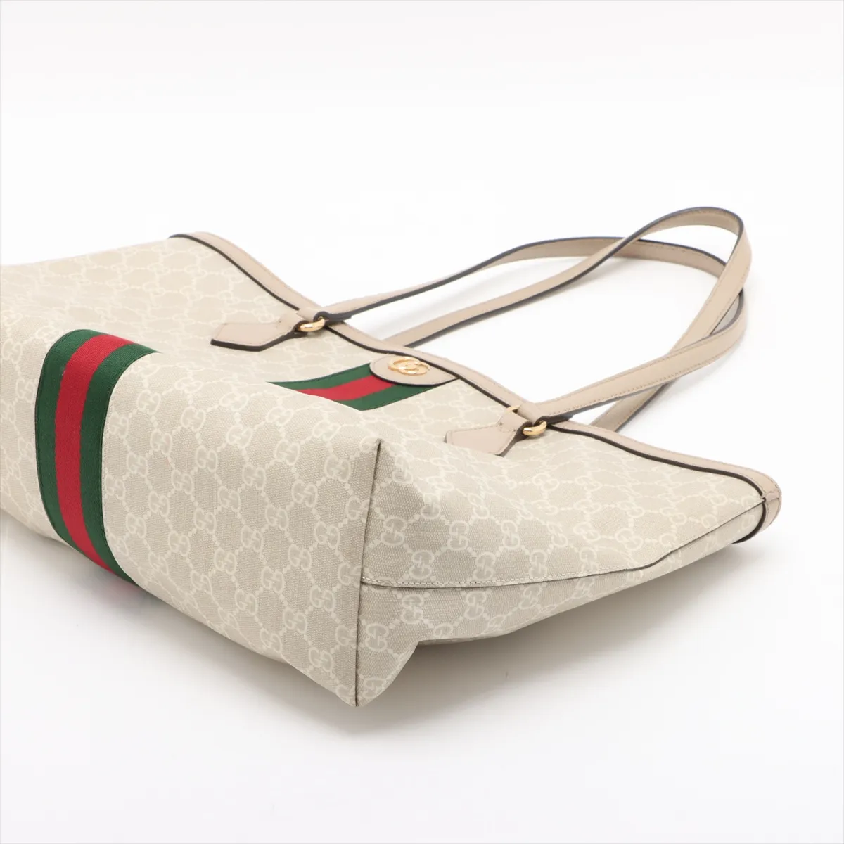 GG Supreme Ophidia PVC x Leather Tote Bag Beige 631685 — view 3