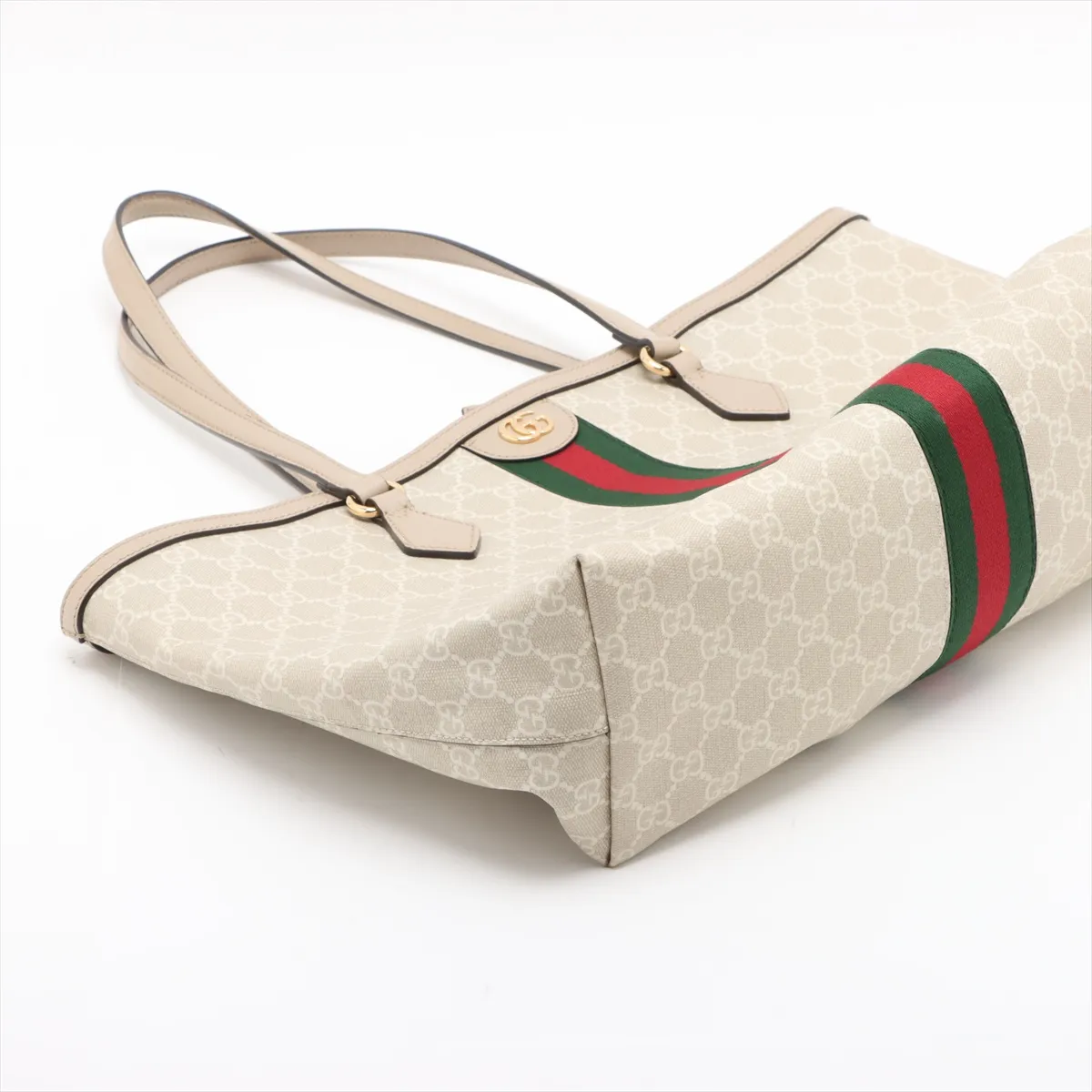 GG Supreme Ophidia PVC x Leather Tote Bag Beige 631685 — view 4