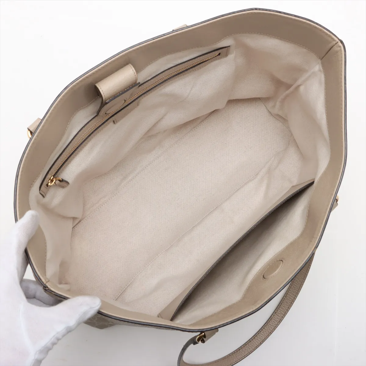 GG Supreme Ophidia PVC x Leather Tote Bag Beige 631685 — view 7