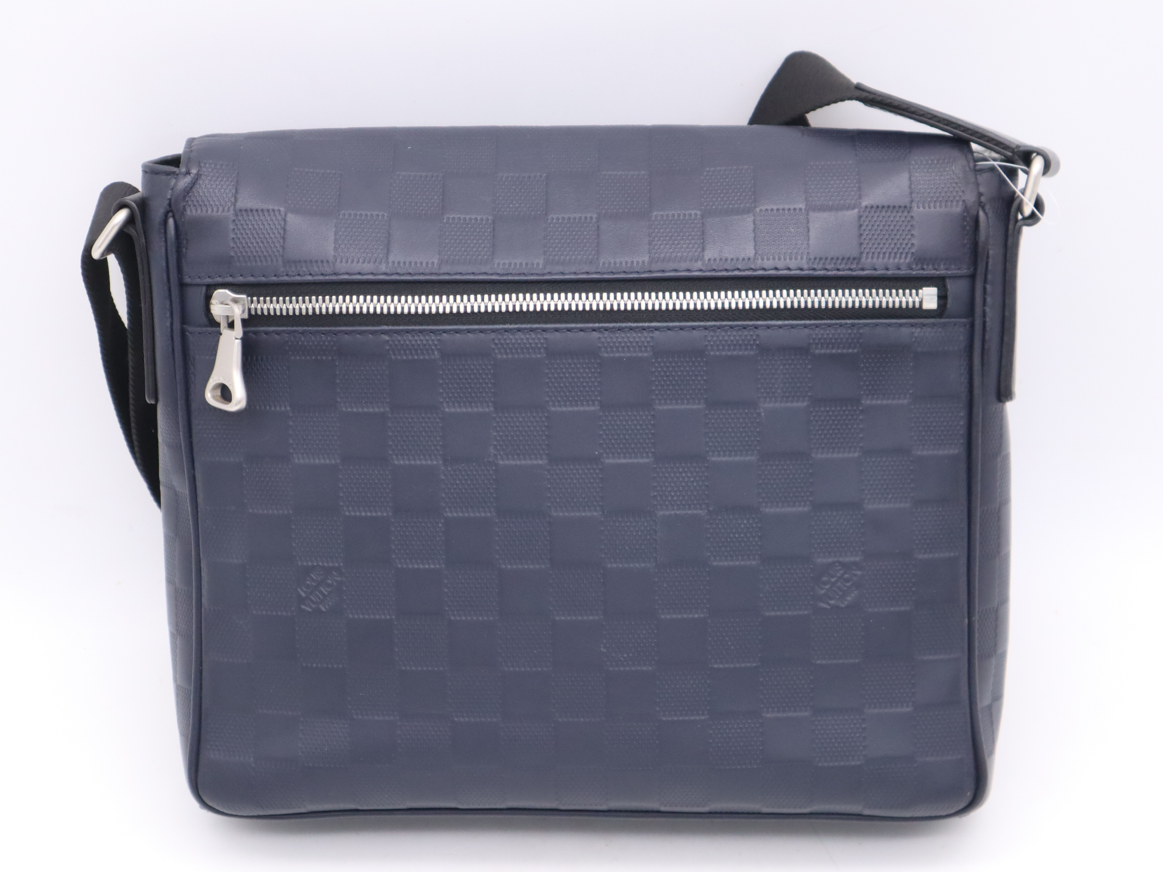 N41039 Damier Infini District MM Navy Shoulder Bag with Dust Bag — view 2