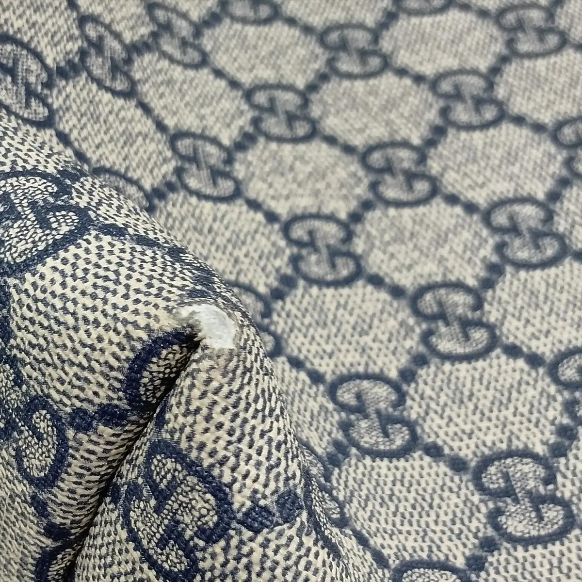 GG Supreme PVC x Leather Tote Bag, Beige x Navy, 211134 — view 12