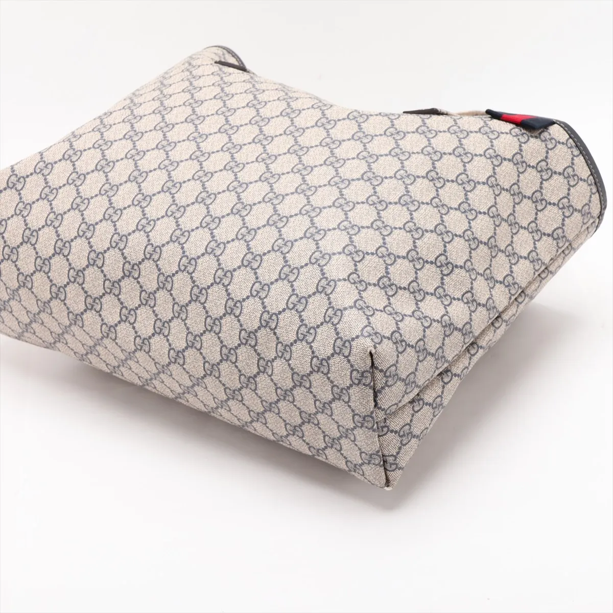 GG Supreme PVC x Leather Tote Bag, Beige x Navy, 211134 — view 3