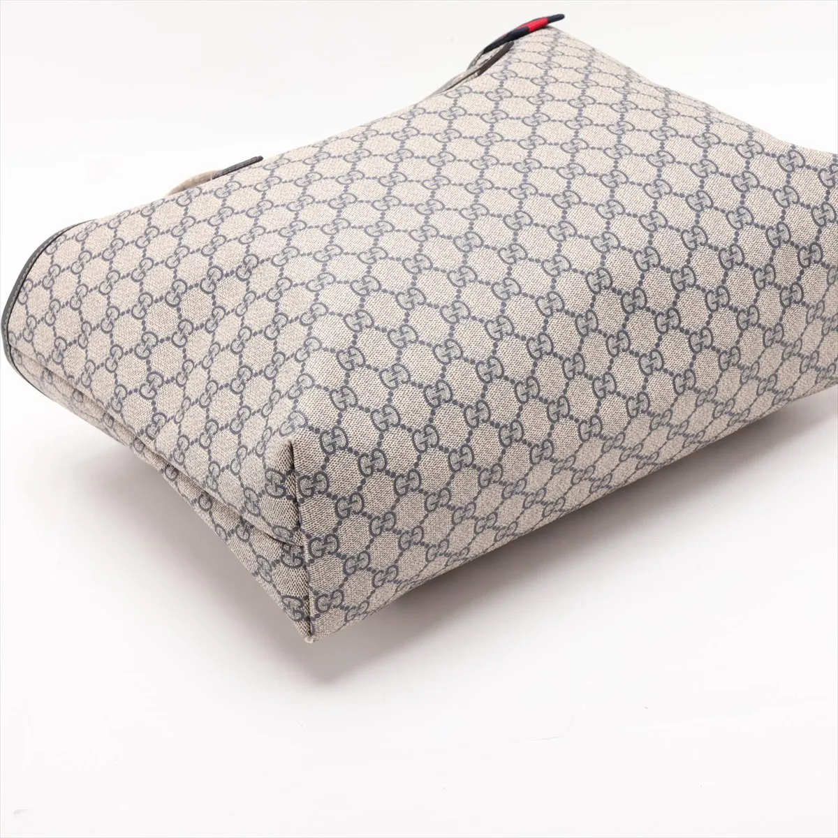 GG Supreme PVC x Leather Tote Bag, Beige x Navy, 211134 — view 4