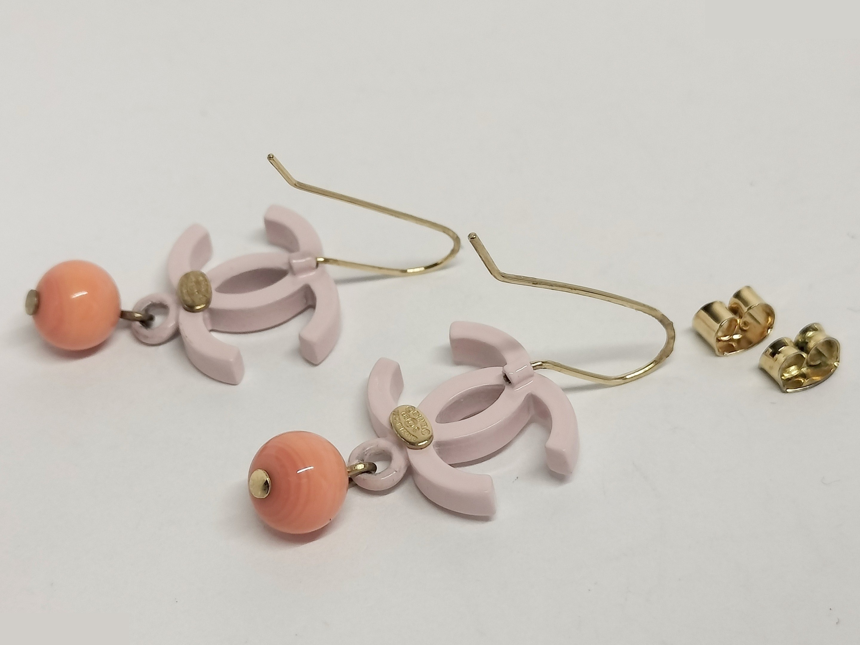 Coco Pink Hoop Earrings — view 2