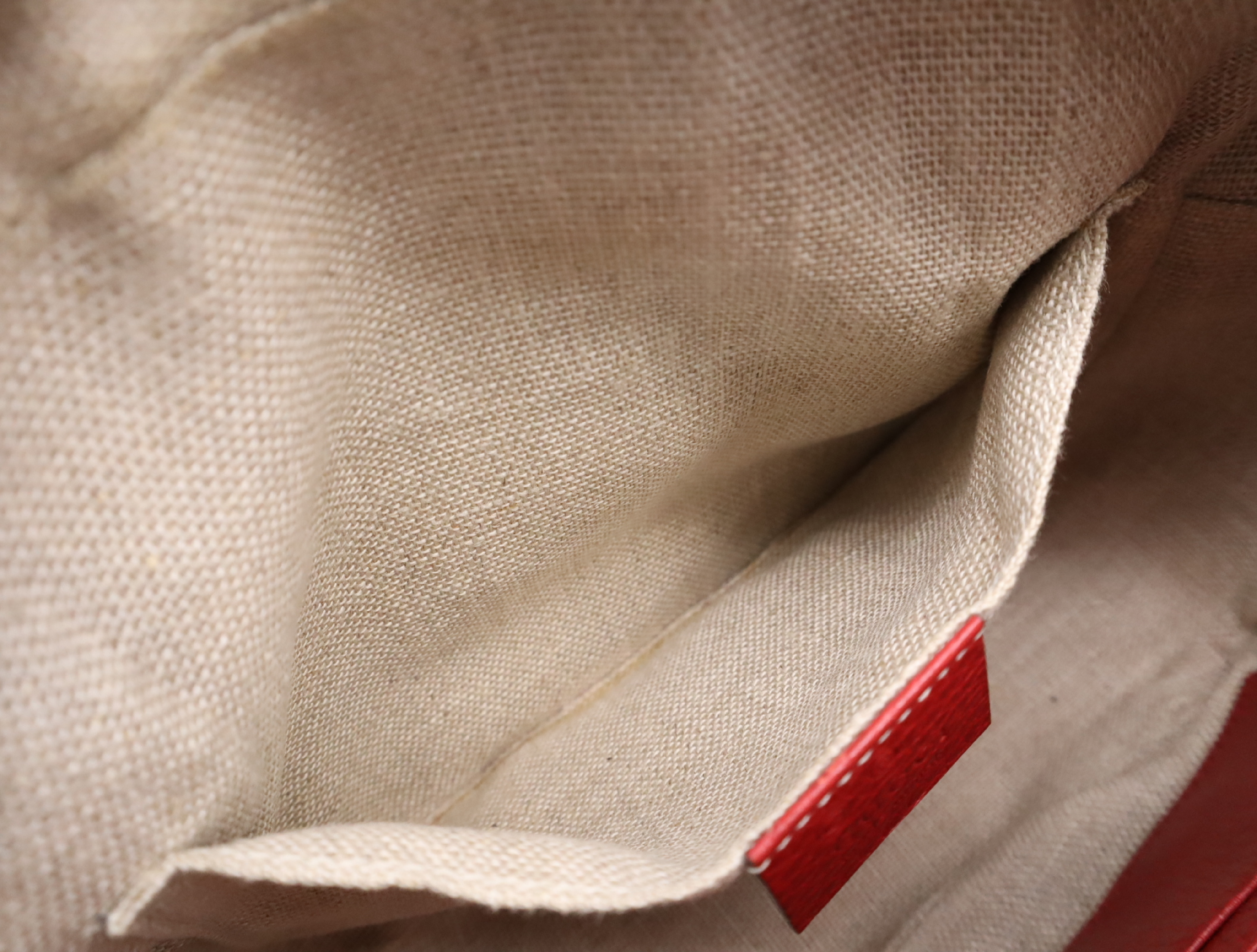 449413 Canvas x Leather GG Canvas Shoulder Bag Beige Red with Dust Bag — view 14