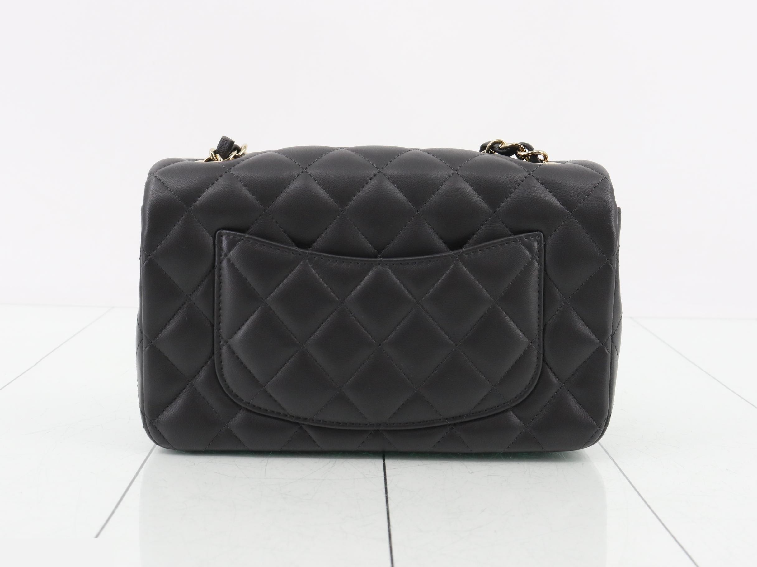 Mini Matelassé 20 Chain Shoulder Bag, Lambskin, Charcoal Gray — view 2