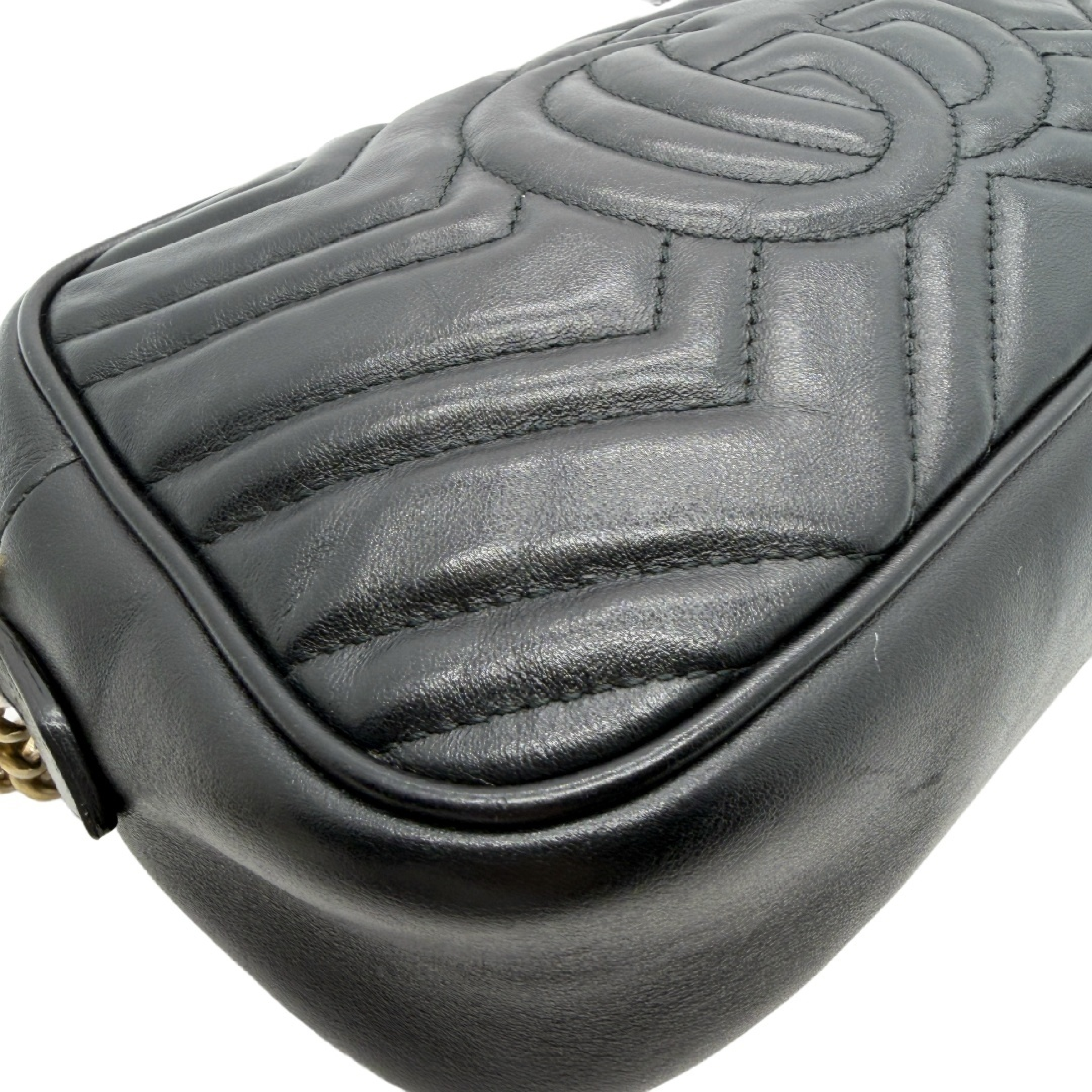GG Marmont Matelassé Quilted Leather Camera Bag with Chain Shoulder Strap — view 8