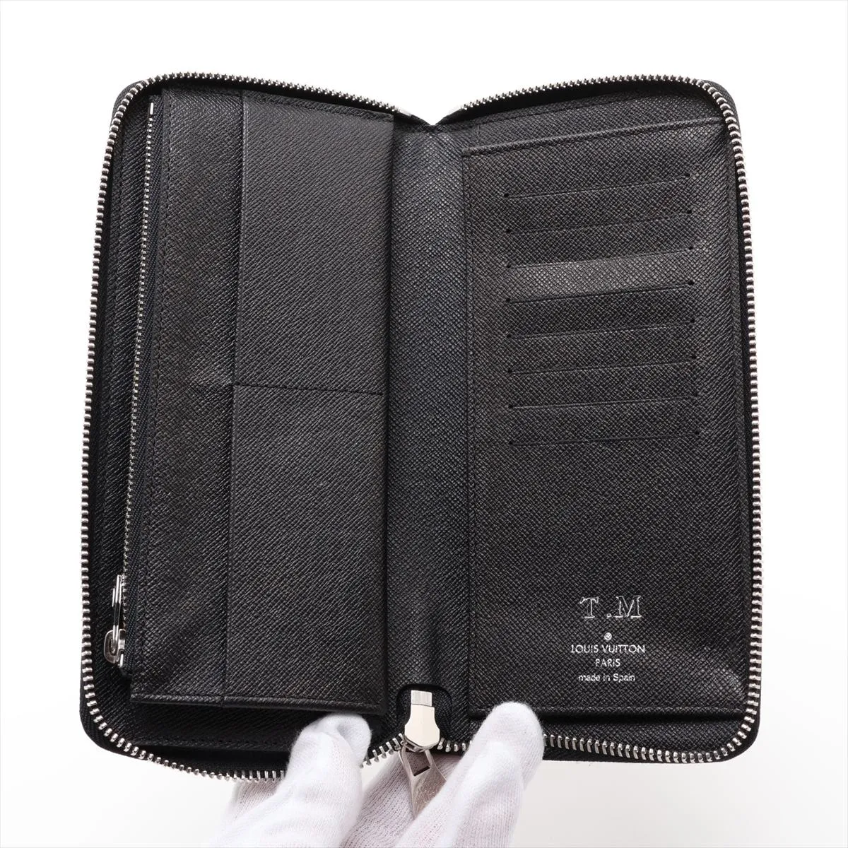 Damier Graphite Zippy Wallet Vertical N63095 CA2152 Black Round Zip Wallet with Initials — view 3