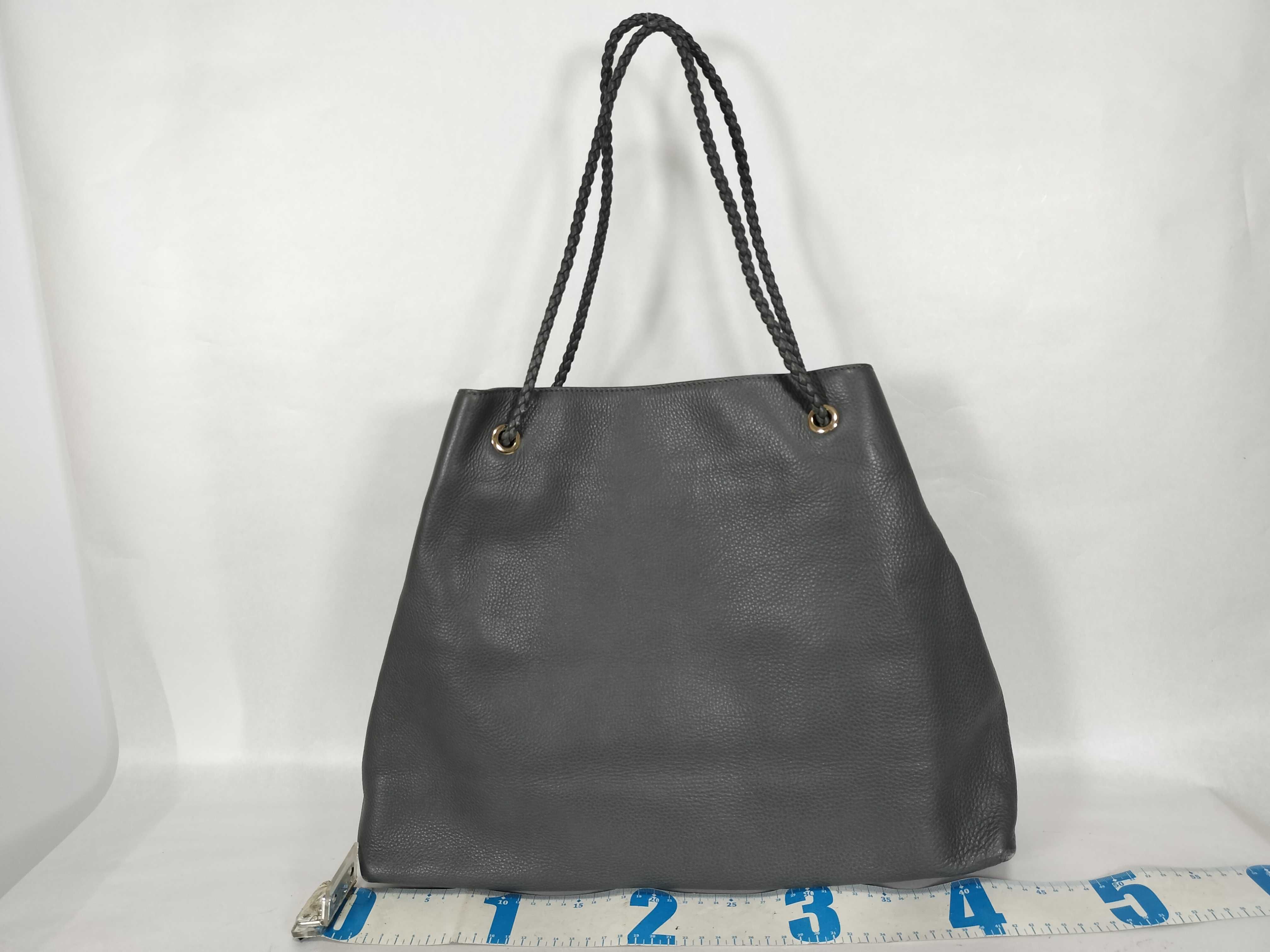 Leather Tote Bag, Gray Tote Bag — view 2