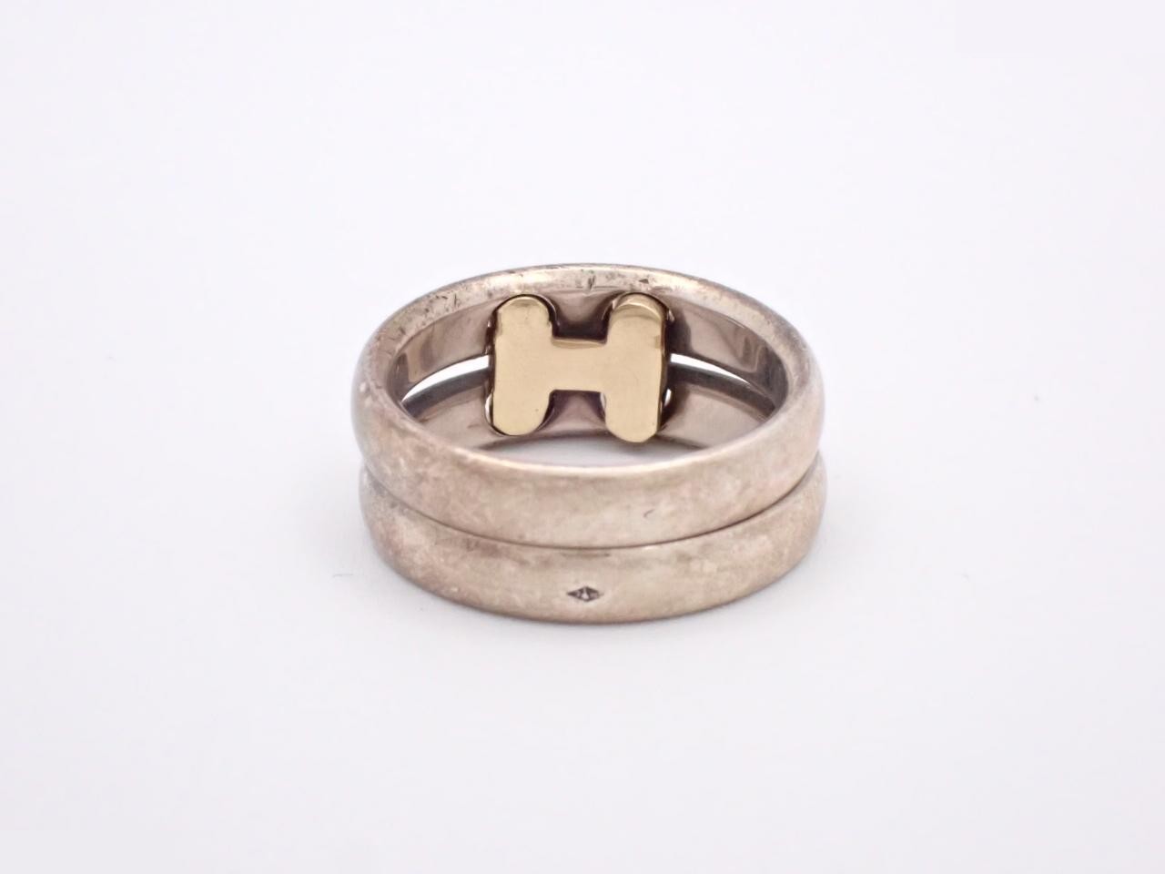Olympe ring, 925/750 sterling silver, 8.8g, stamped "53", actual size #12 — view 2