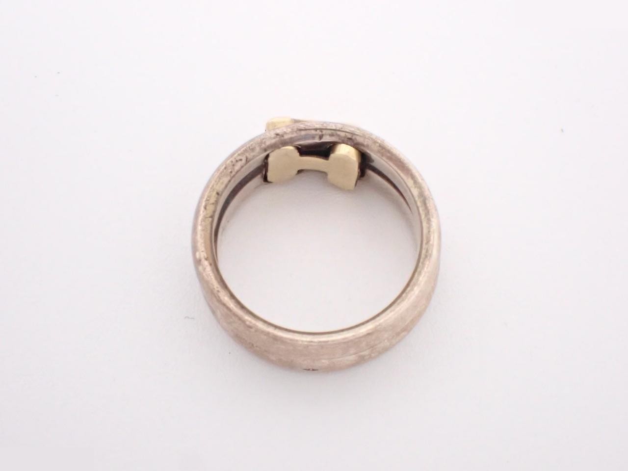 Olympe ring, 925/750 sterling silver, 8.8g, stamped "53", actual size #12 — view 3