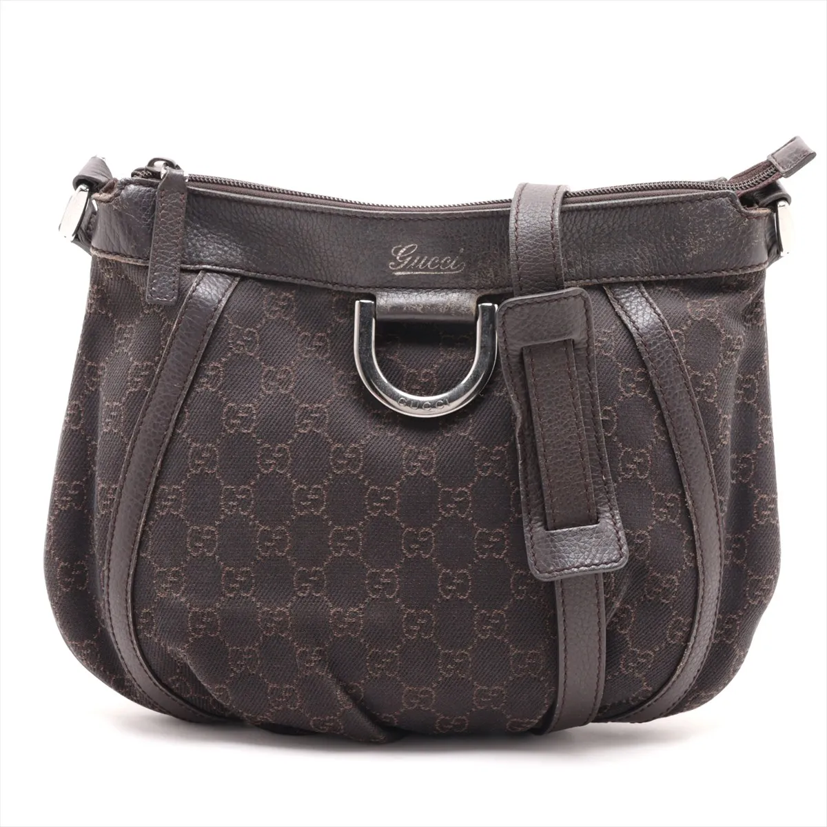GG Canvas Abbey 265691 Canvas x Leather Shoulder Bag Brown