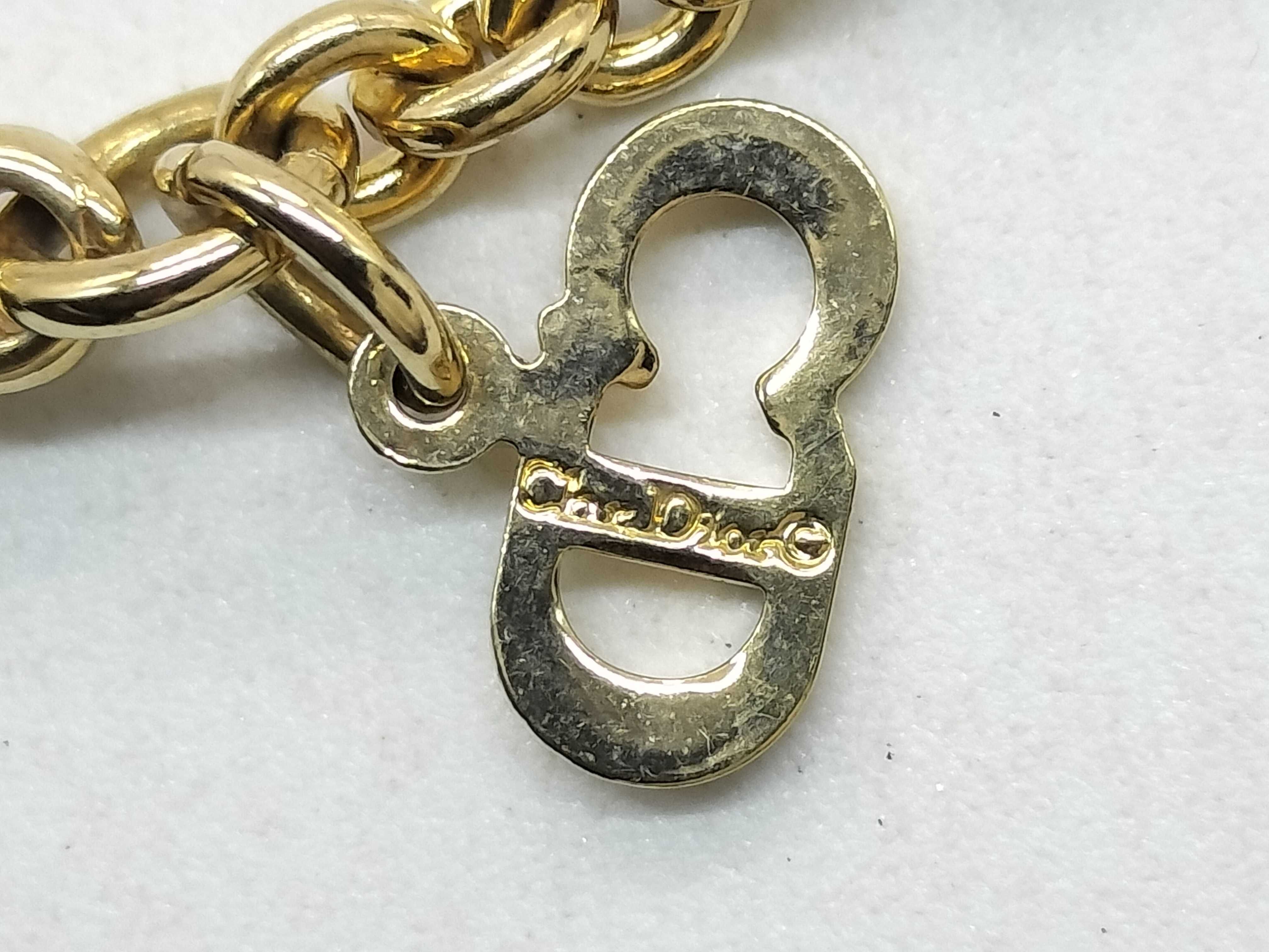 logo charm rhinestone necklace — view 6