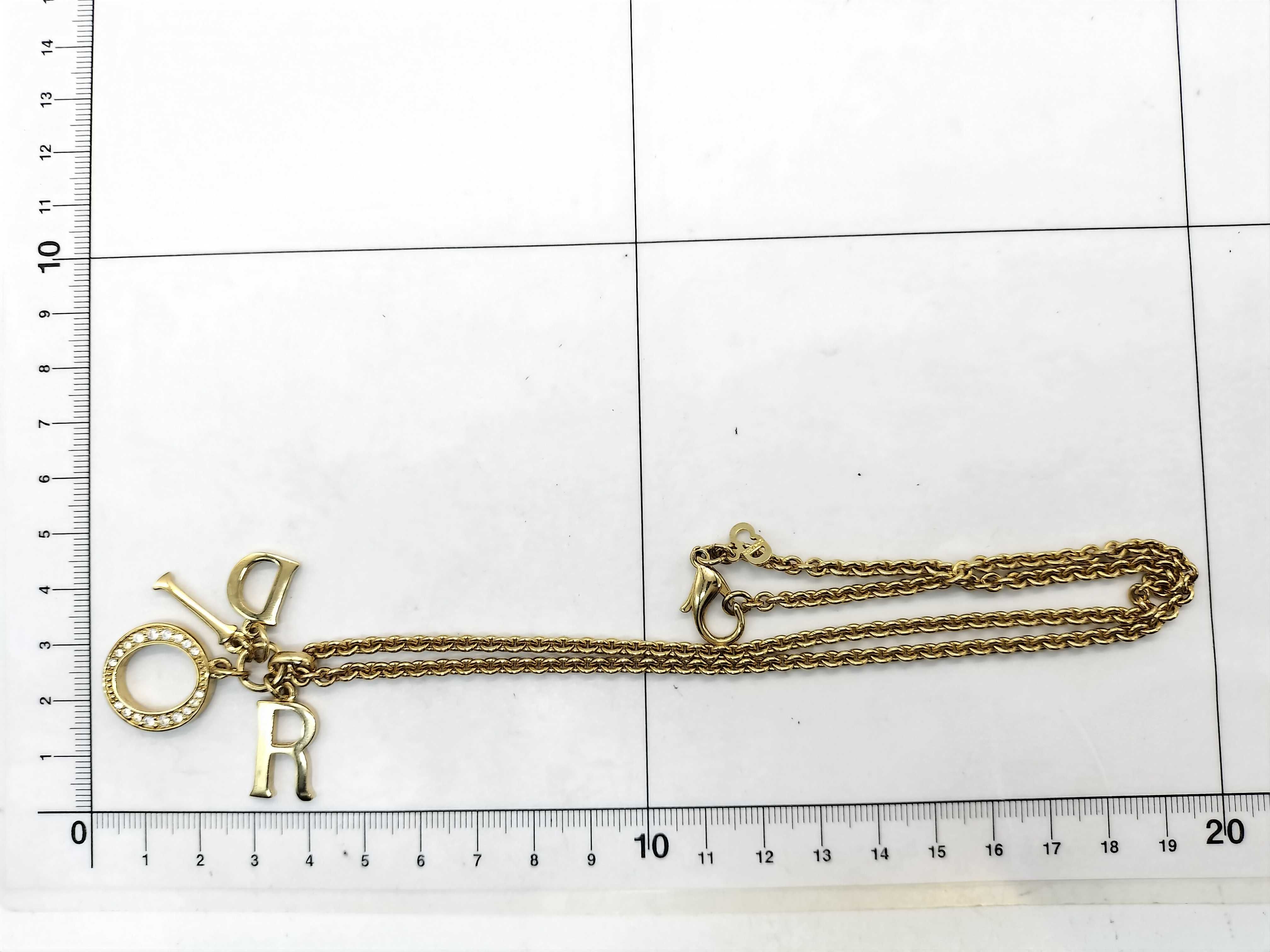 logo charm rhinestone necklace — view 7
