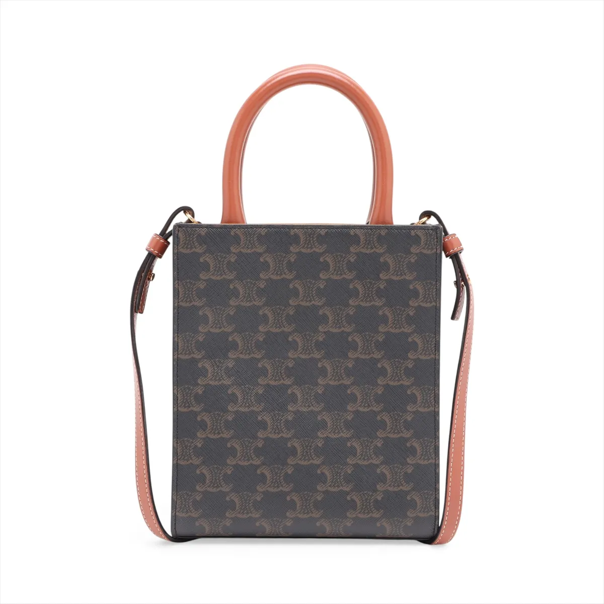 Mini Vertical Cabas PVC x Leather 2-Way Handbag Brown — view 2