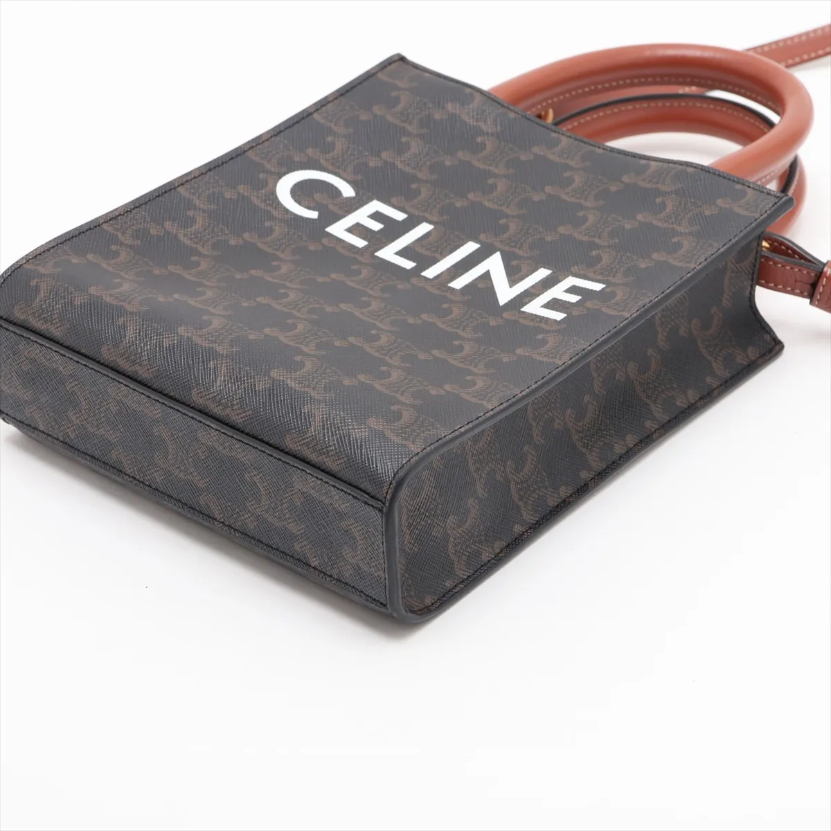Mini Vertical Cabas PVC x Leather 2-Way Handbag Brown — view 3