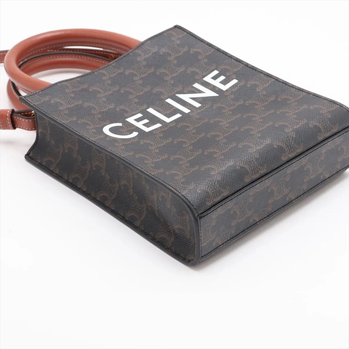 Mini Vertical Cabas PVC x Leather 2-Way Handbag Brown — view 4