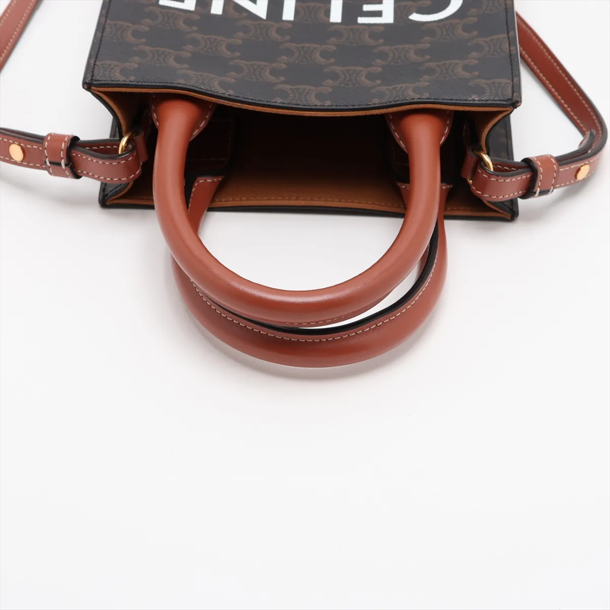 Mini Vertical Cabas PVC x Leather 2-Way Handbag Brown — view 5