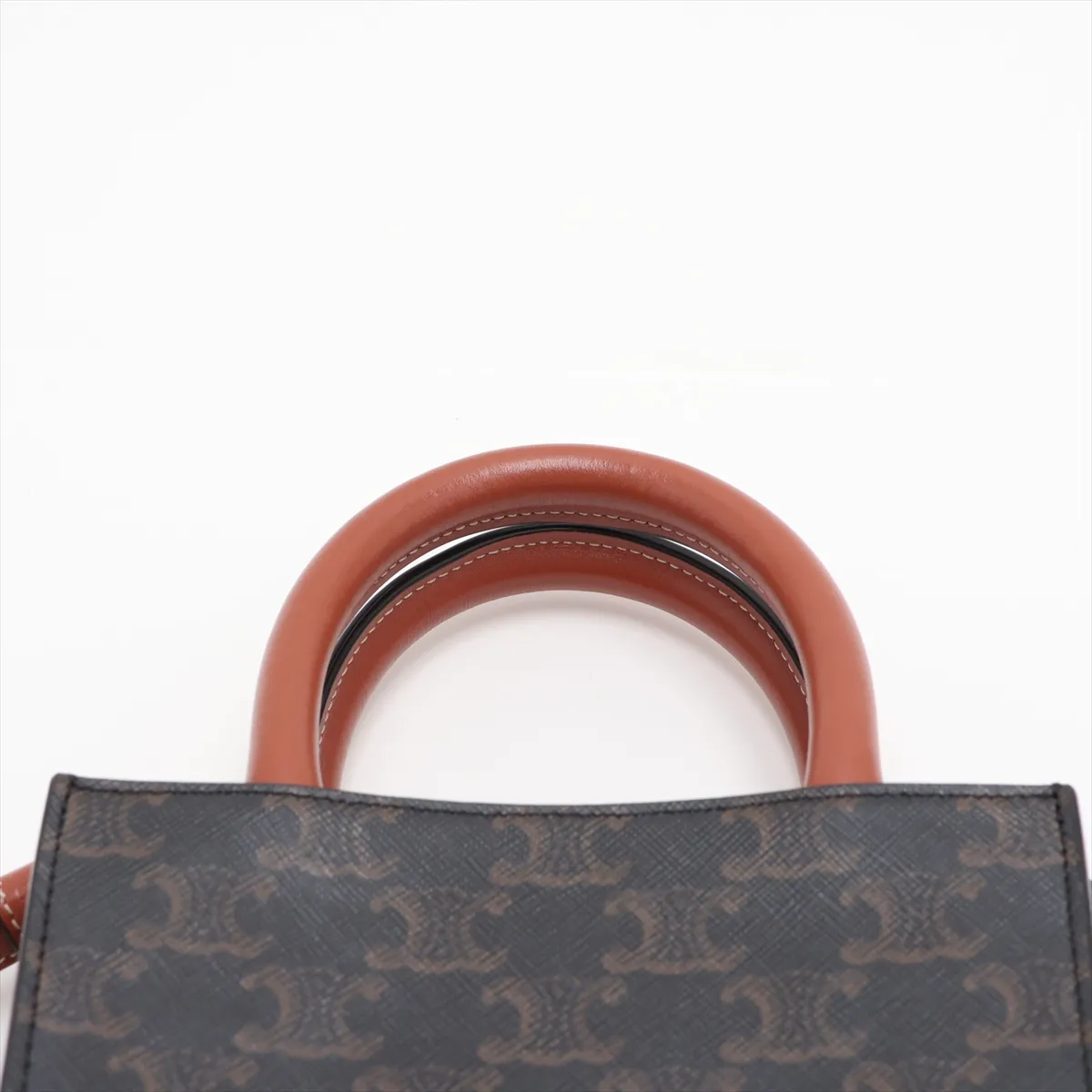 Mini Vertical Cabas PVC x Leather 2-Way Handbag Brown — view 6
