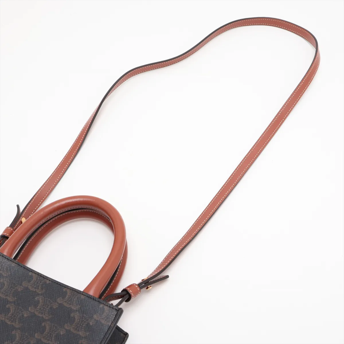 Mini Vertical Cabas PVC x Leather 2-Way Handbag Brown — view 7