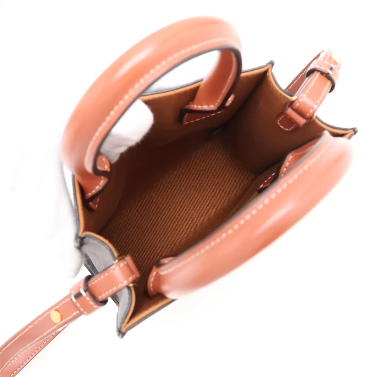 Mini Vertical Cabas PVC x Leather 2-Way Handbag Brown — view 8