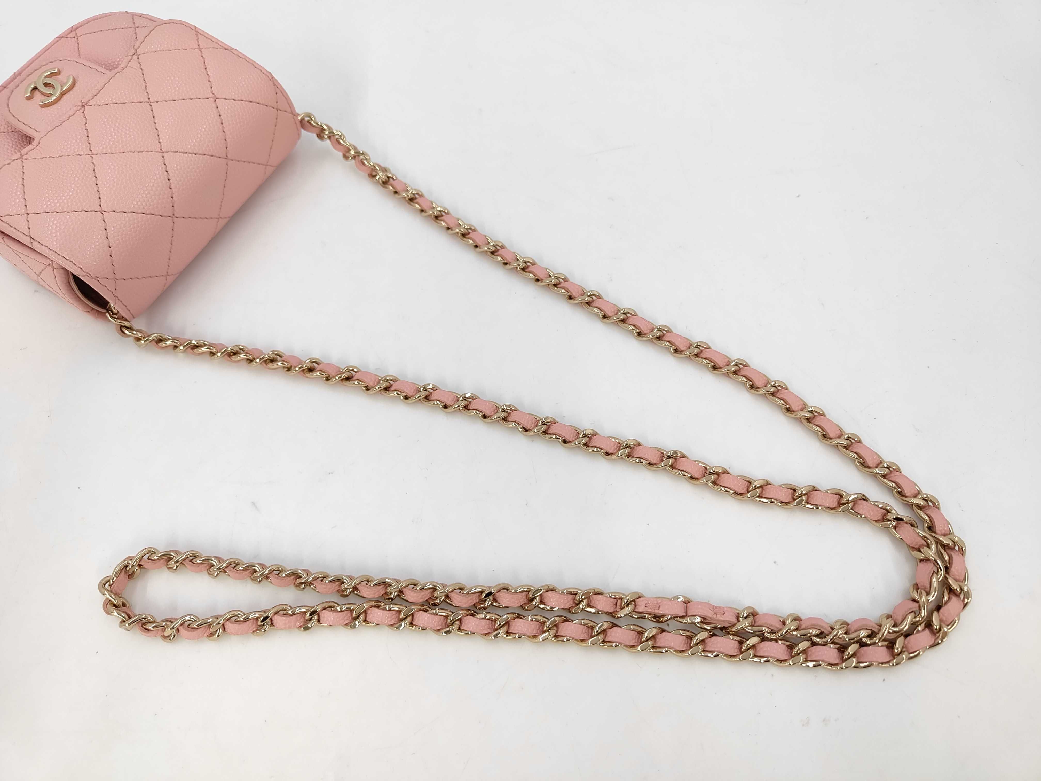 Caviar Skin Clutch Chain Pouch, Series 31, Matelassé Shoulder Bag, AP2475, Pink Shoulder Bag — view 5