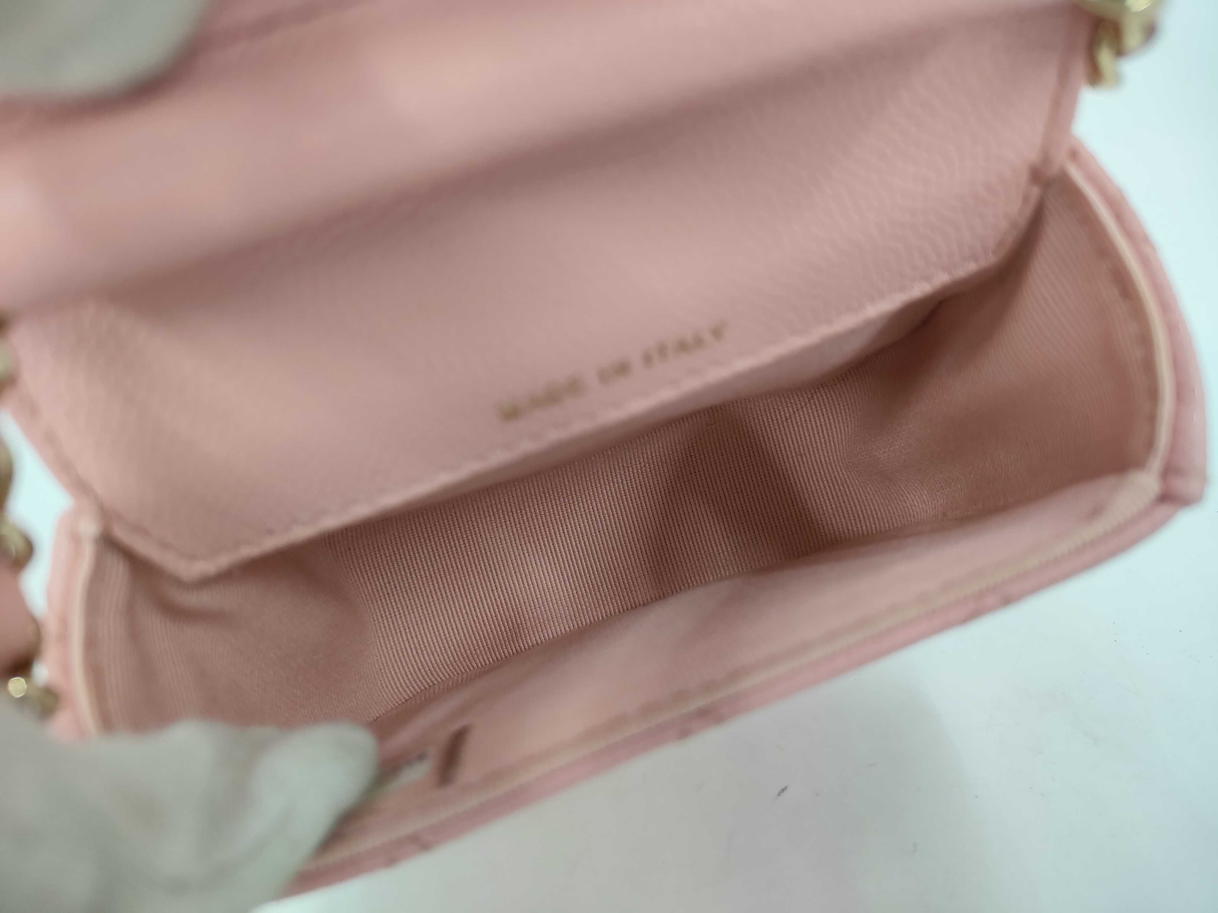 Caviar Skin Clutch Chain Pouch, Series 31, Matelassé Shoulder Bag, AP2475, Pink Shoulder Bag — view 9