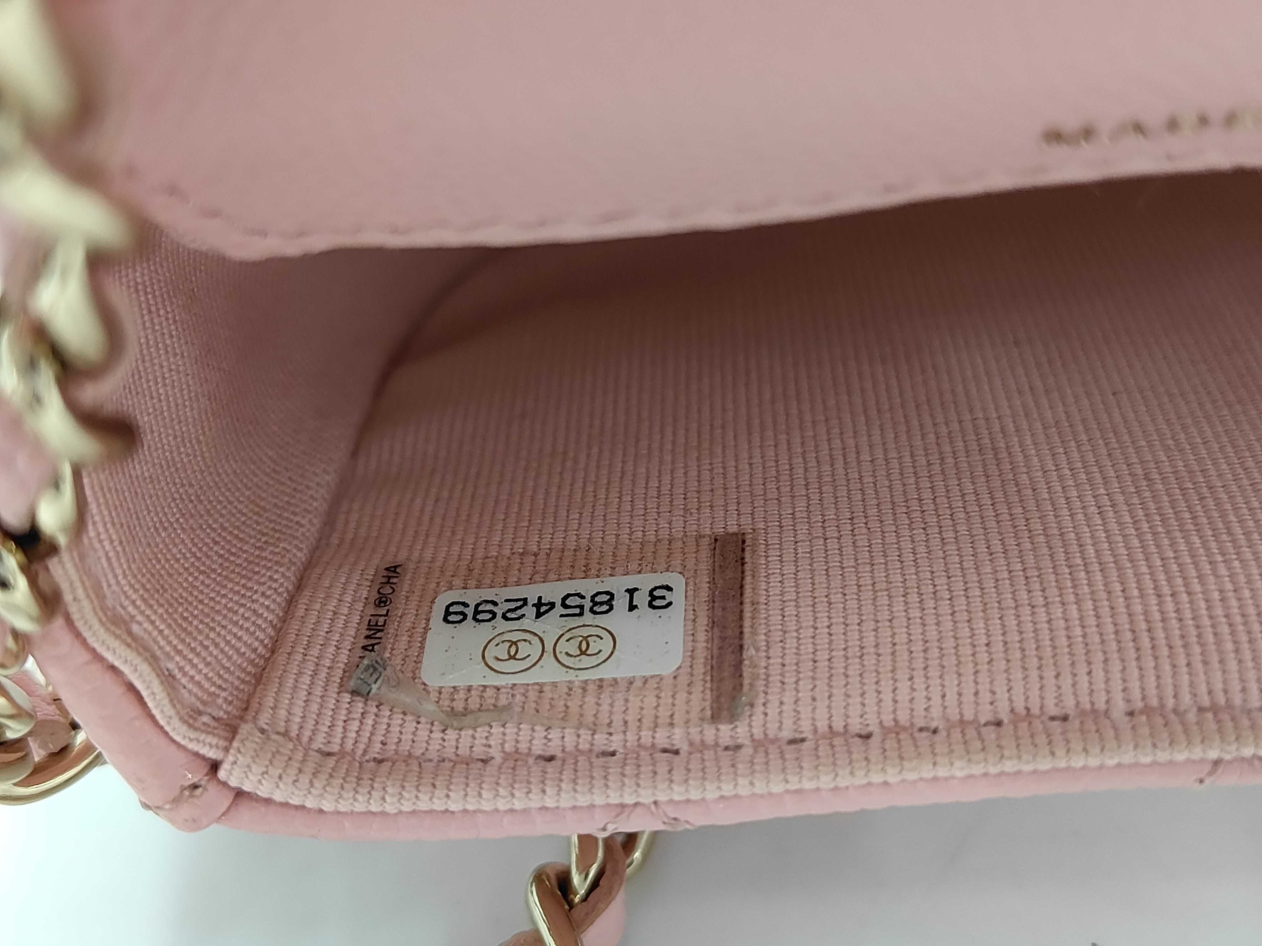 Caviar Skin Clutch Chain Pouch, Series 31, Matelassé Shoulder Bag, AP2475, Pink Shoulder Bag — view 10